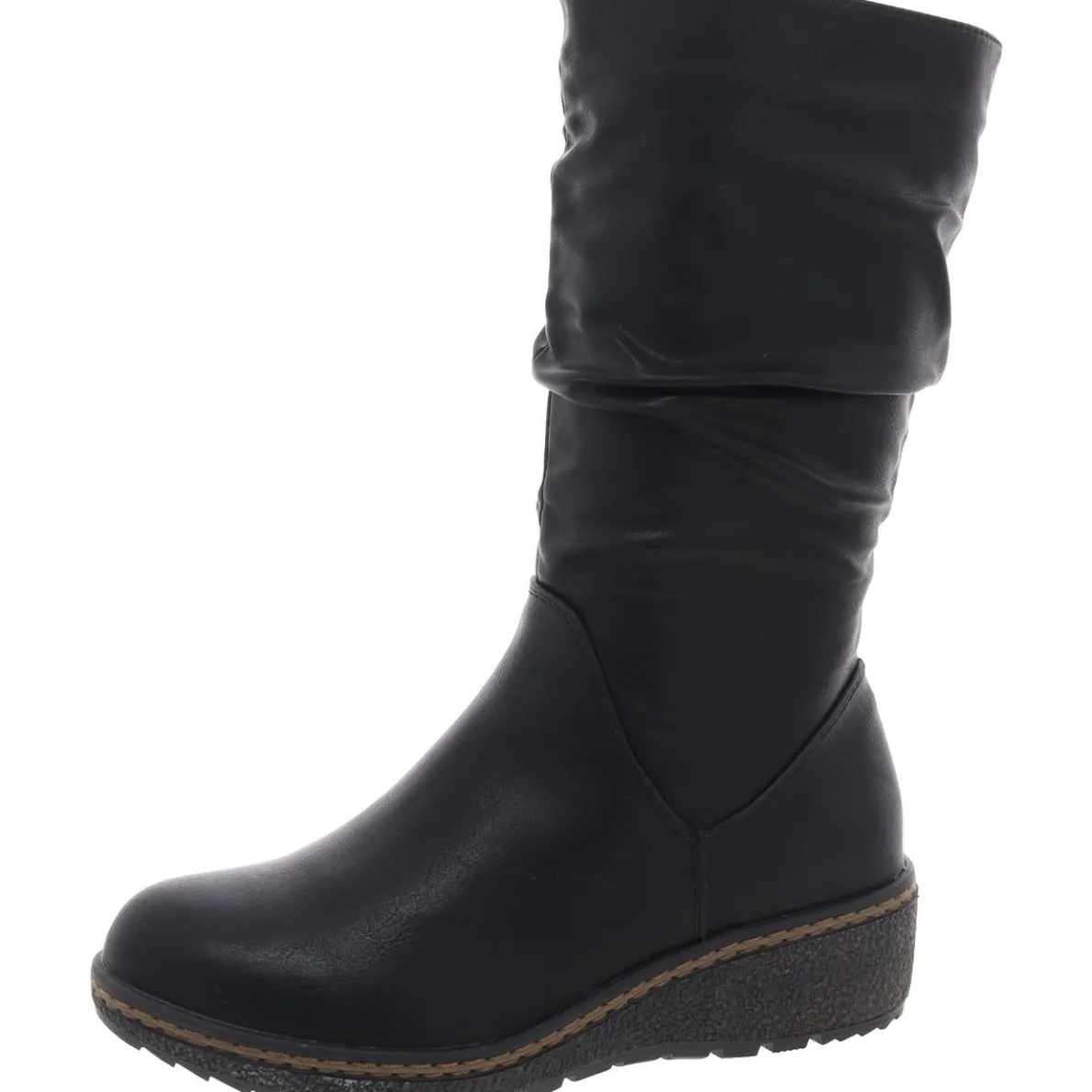 Dange Faux Leather Padded Insole Knee-High Boots