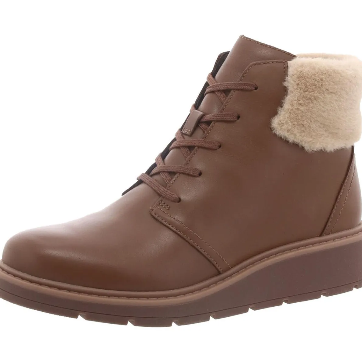 Andie Mae Leather Faux Fur Trim Ankle Boots