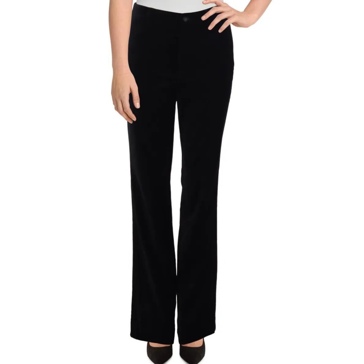 Stretch Velvet Straight Leg Pants