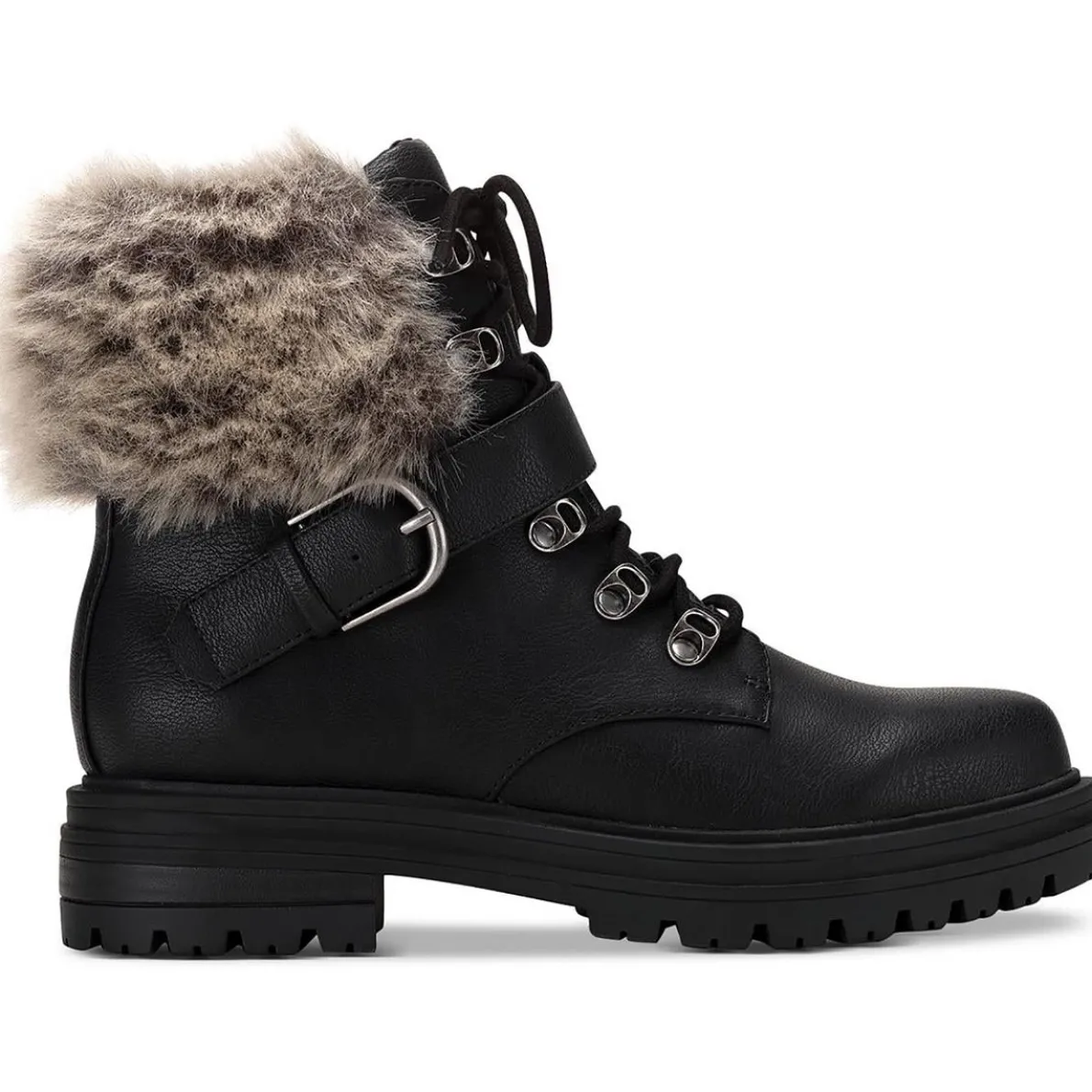 Orlenaa Faux Leather Lugged Sole Combat & Lace-Up Boots