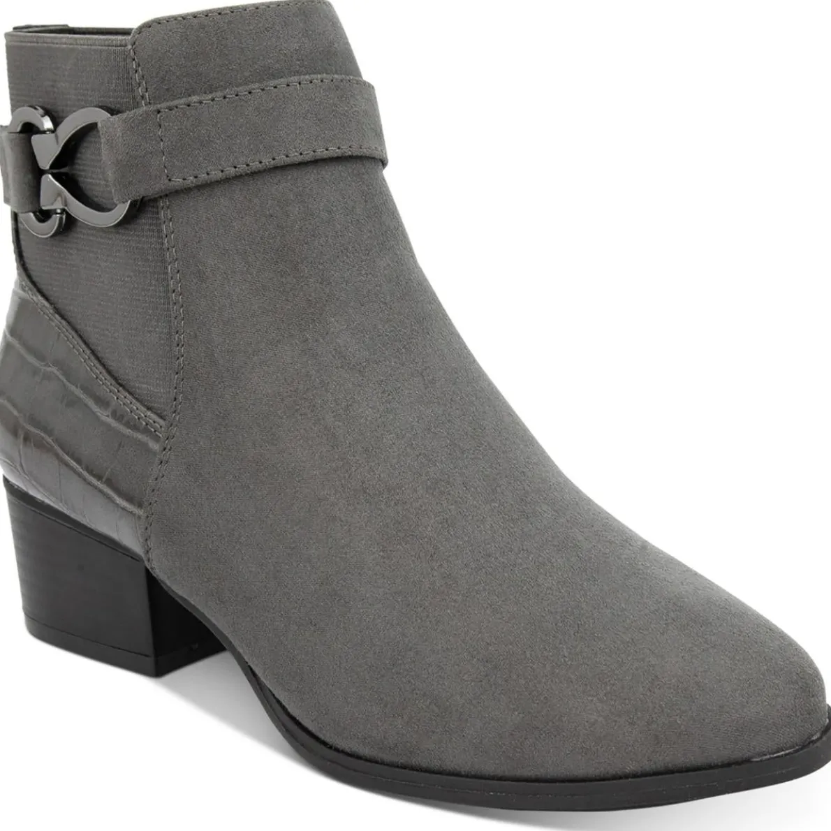 Nadine Embossed Block Heel Ankle Boots