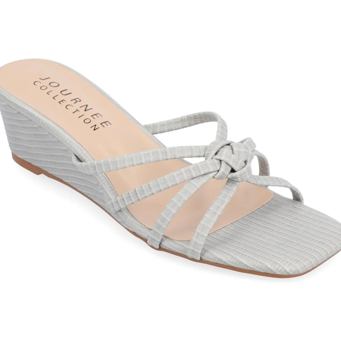 Blayke Faux Leather Slip-On Wedge Sandals