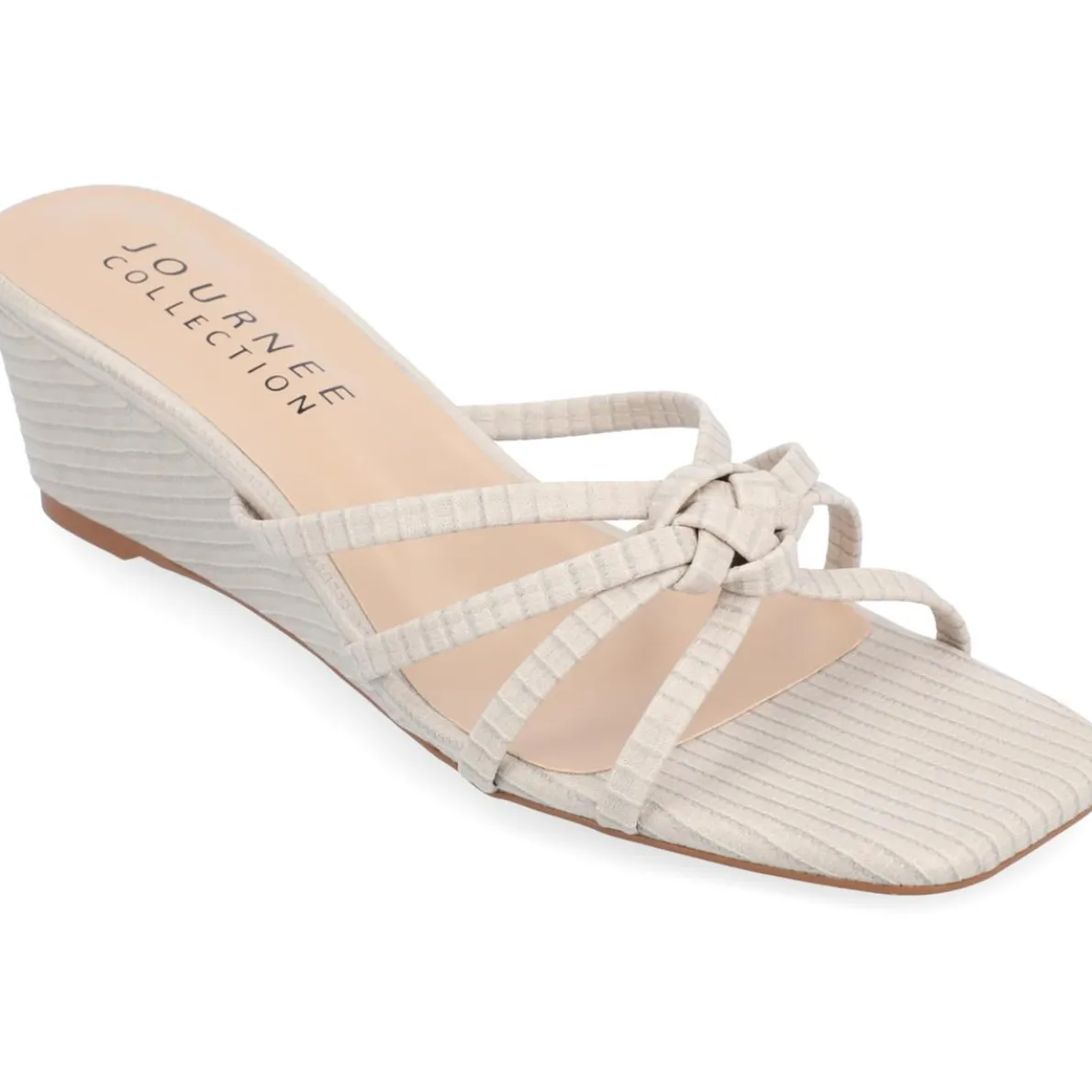 Blayke Faux Leather Slip-On Wedge Sandals