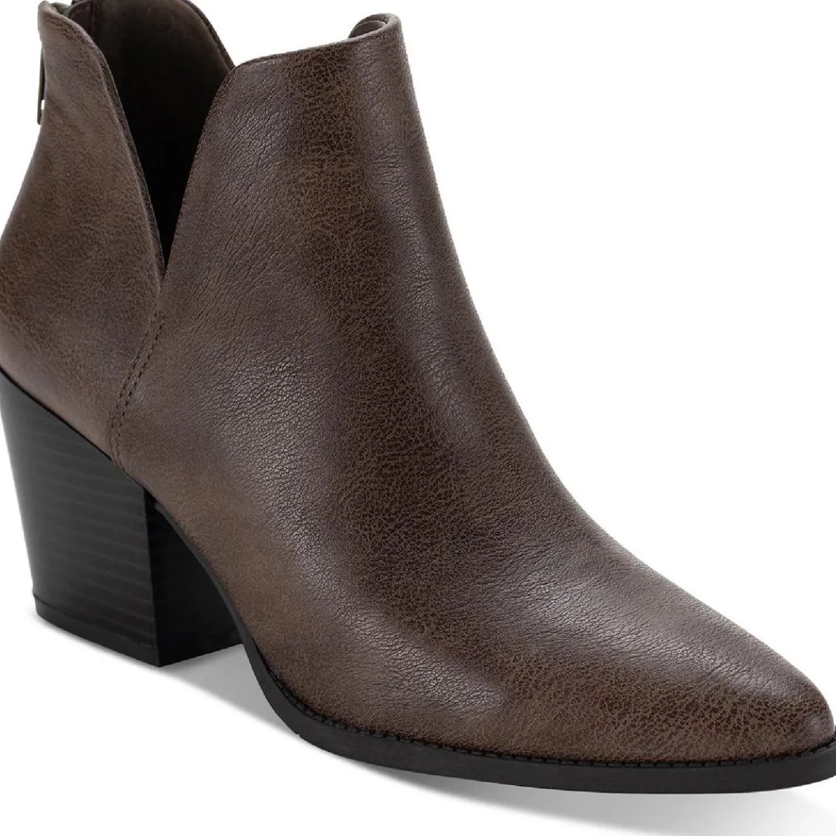 Eliza Faux Leather Almond Toe Ankle Boots