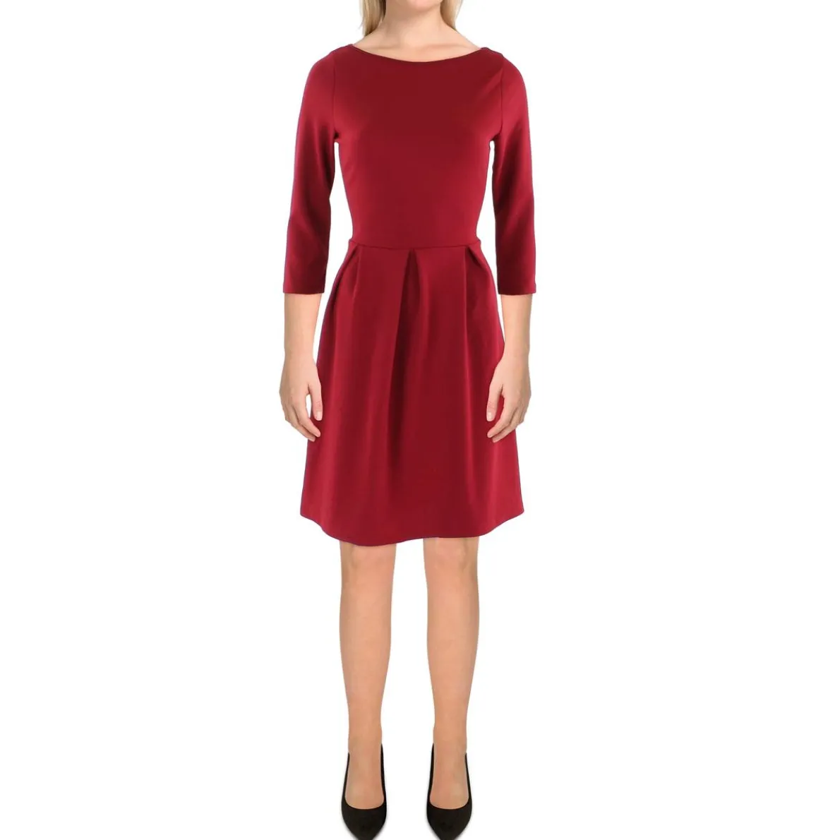 Pleated Mini Fit & Flare Dress