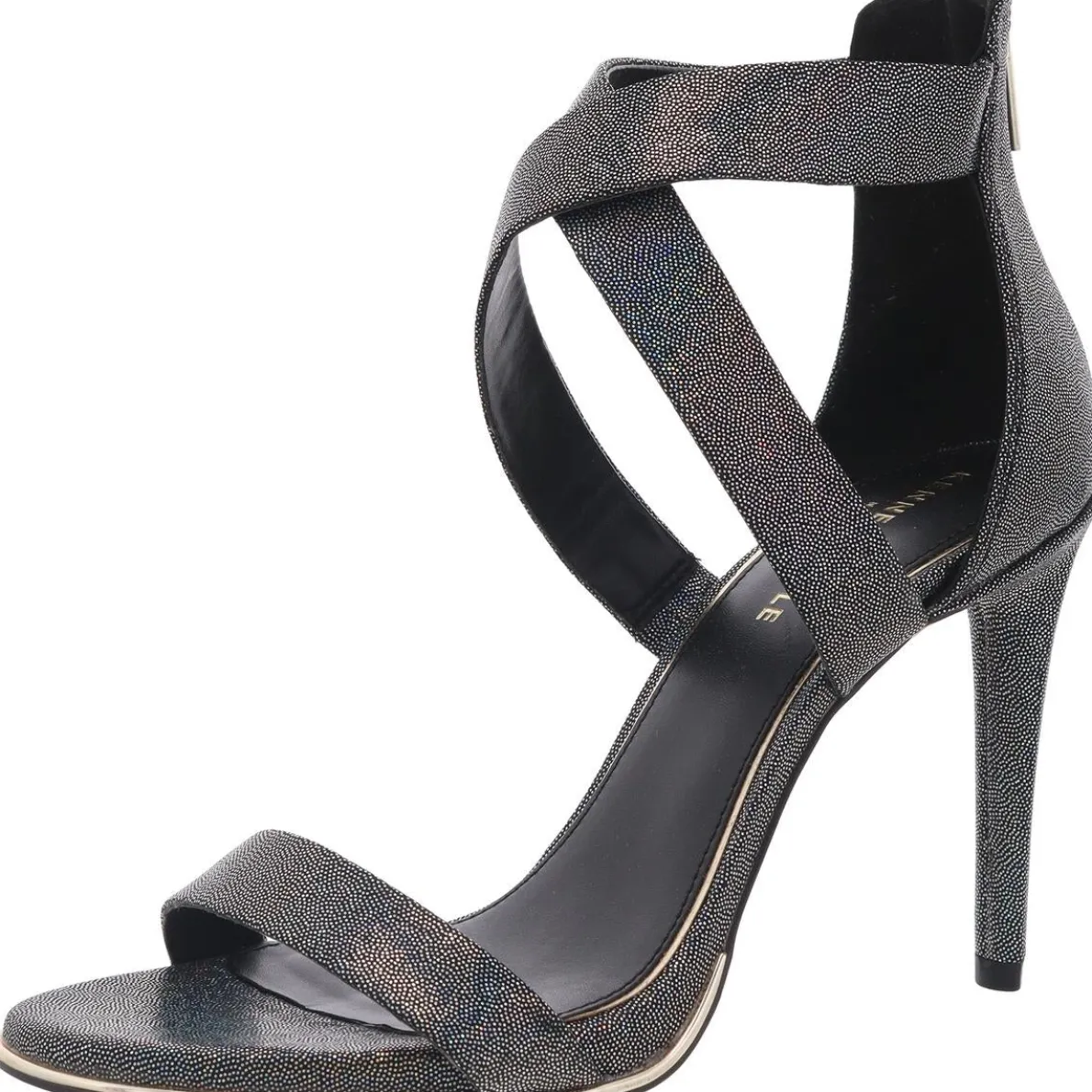 Brooke Cross Zipper Open Toe Heel Sandals