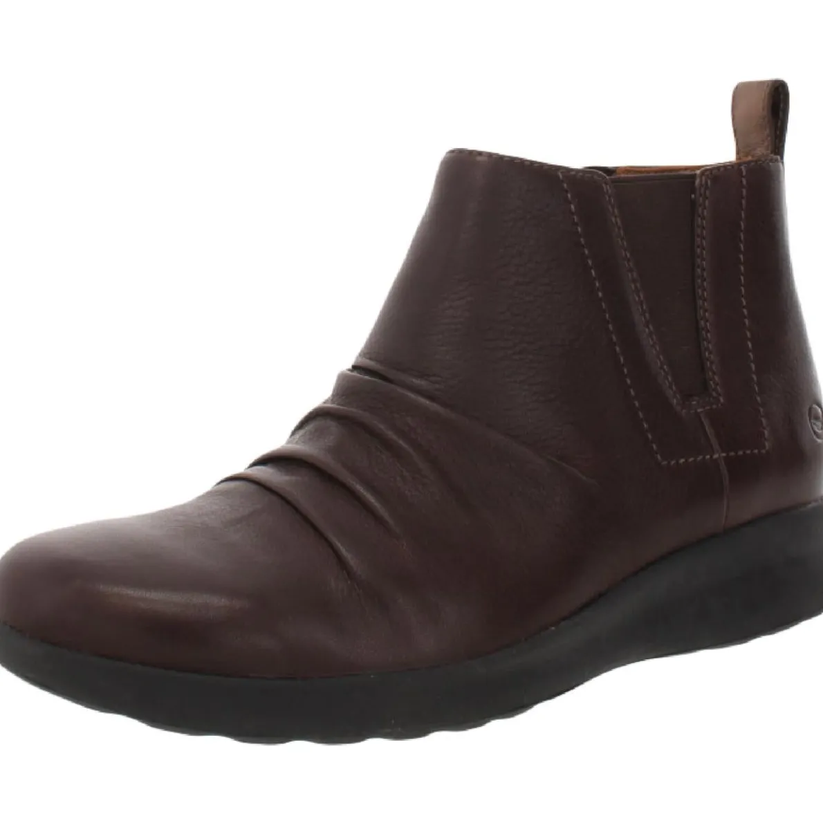 Un Adorn Mid Leather Scrunch Ankle Boots