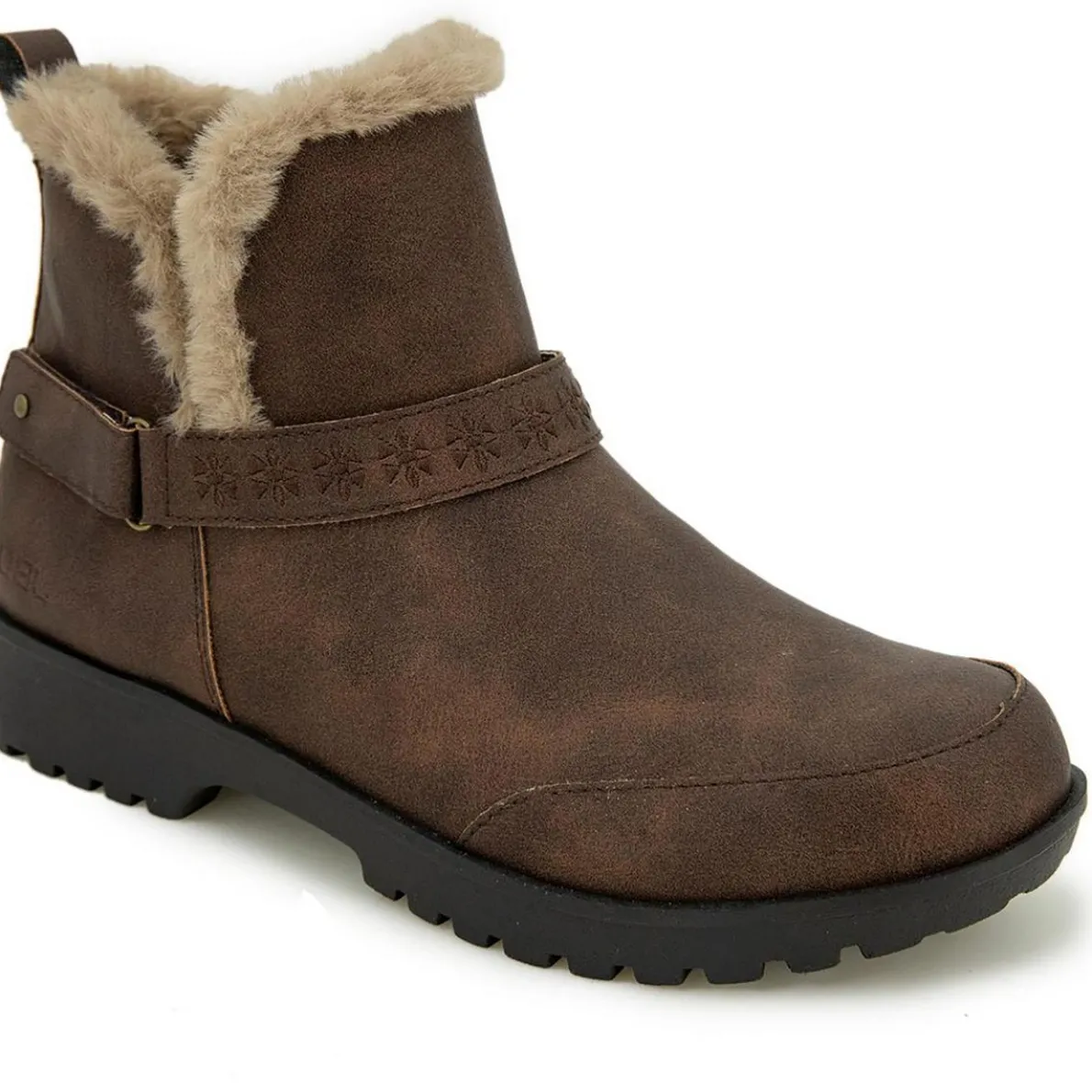 Finland Faux Leather Ankle Boots