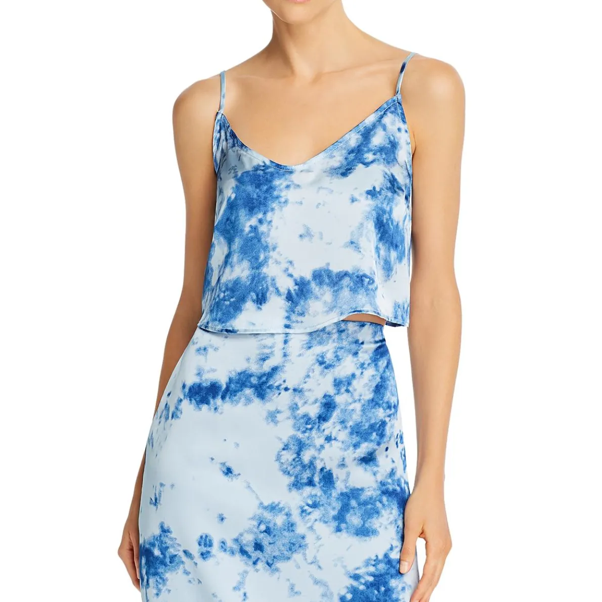 V Neck Tie Dye Crop Top