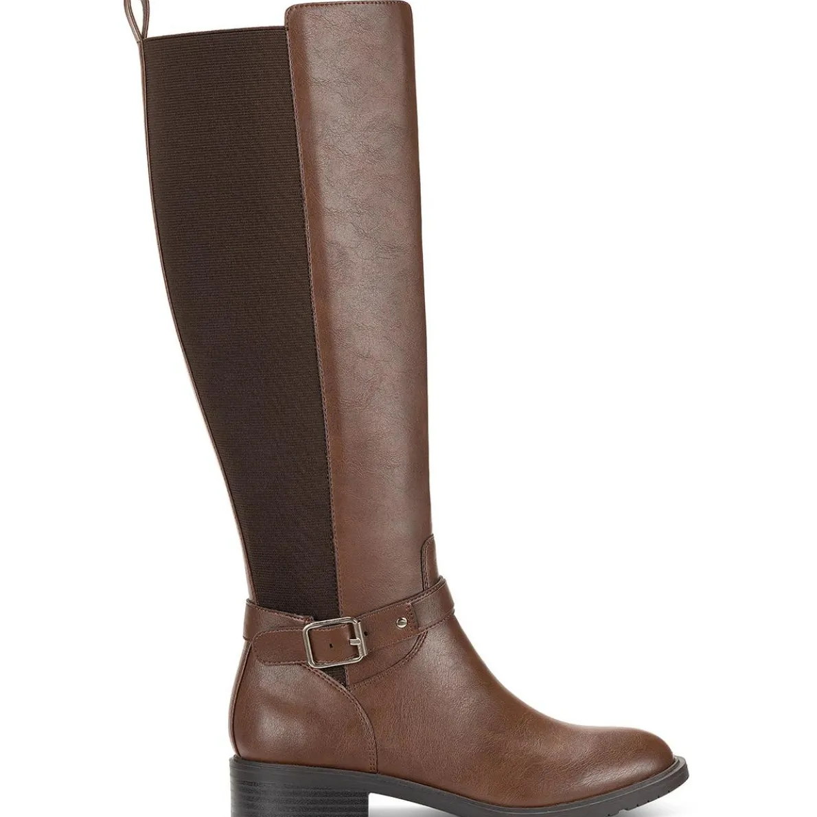 Valenciaa Zipper Faux Leather Knee-High Boots