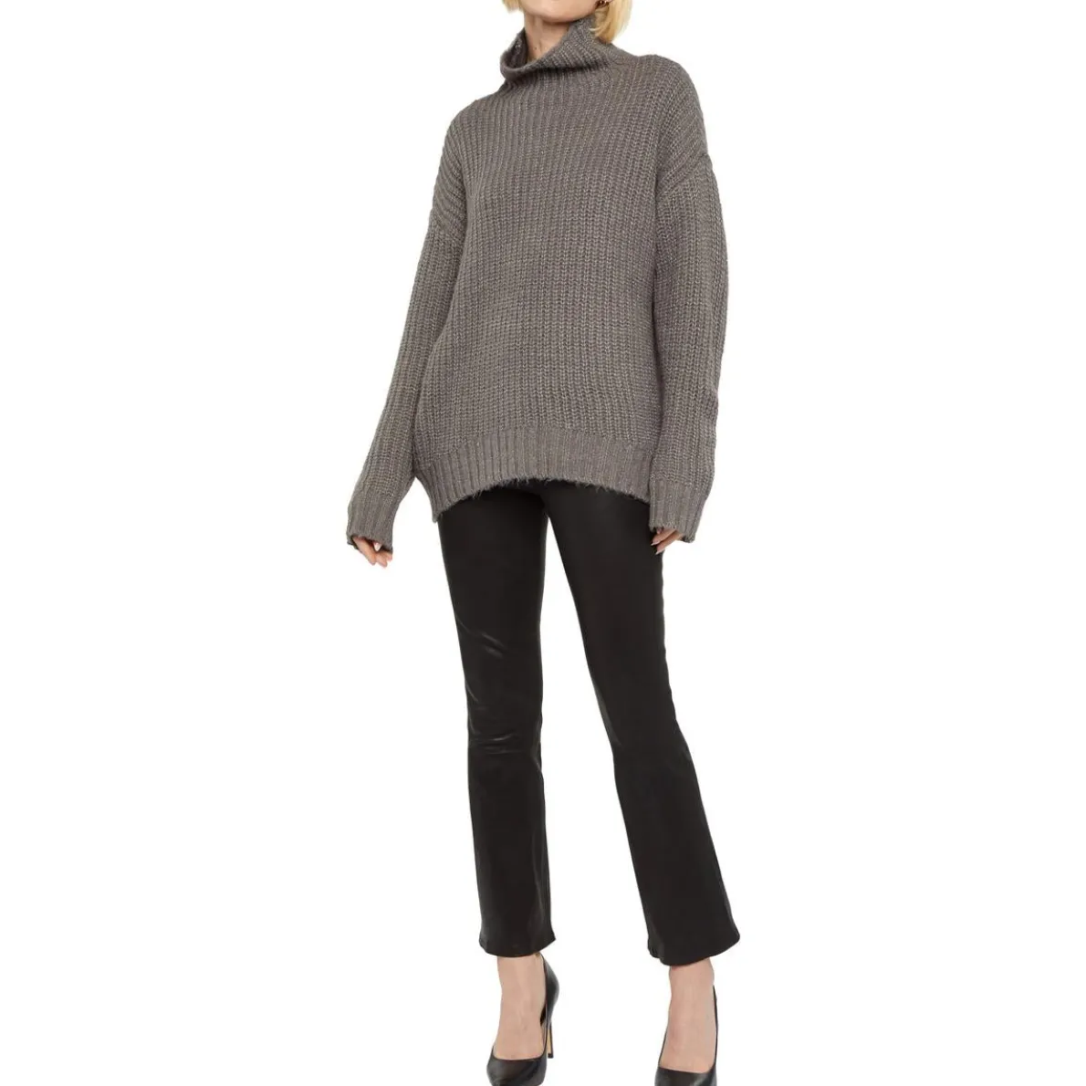 Valerie Ribbed Knit Mock Turtleneck Sweater
