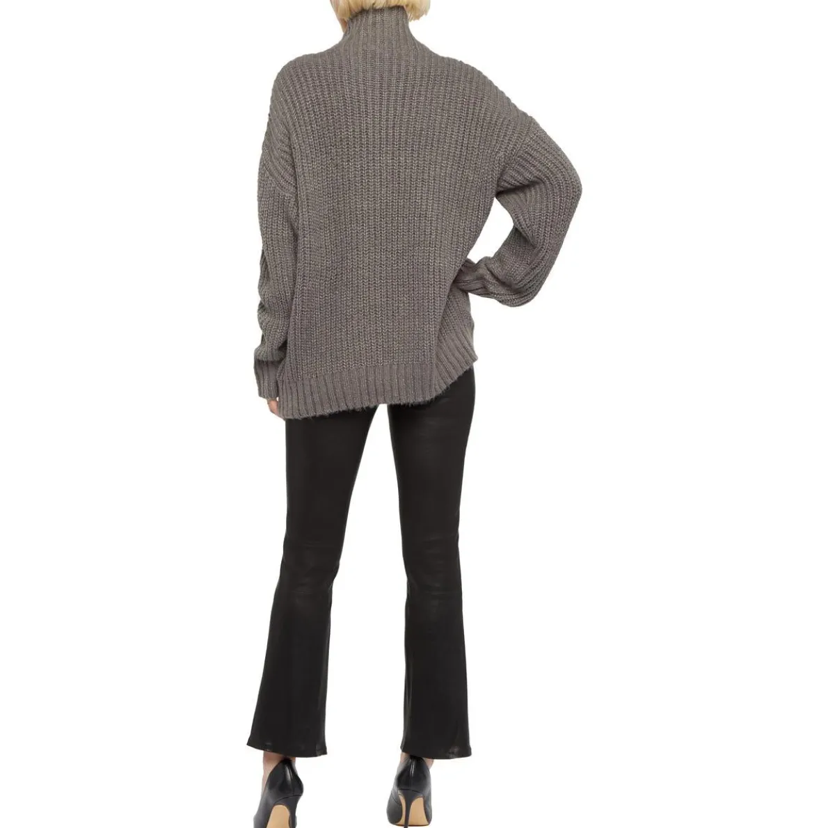 Valerie Ribbed Knit Mock Turtleneck Sweater