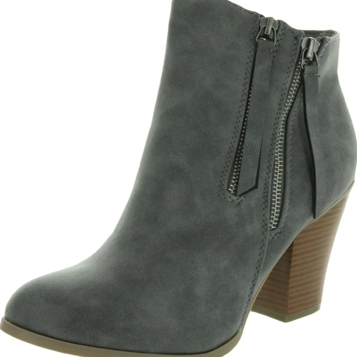 Vally Zipper Almond Toe Ankle Boots