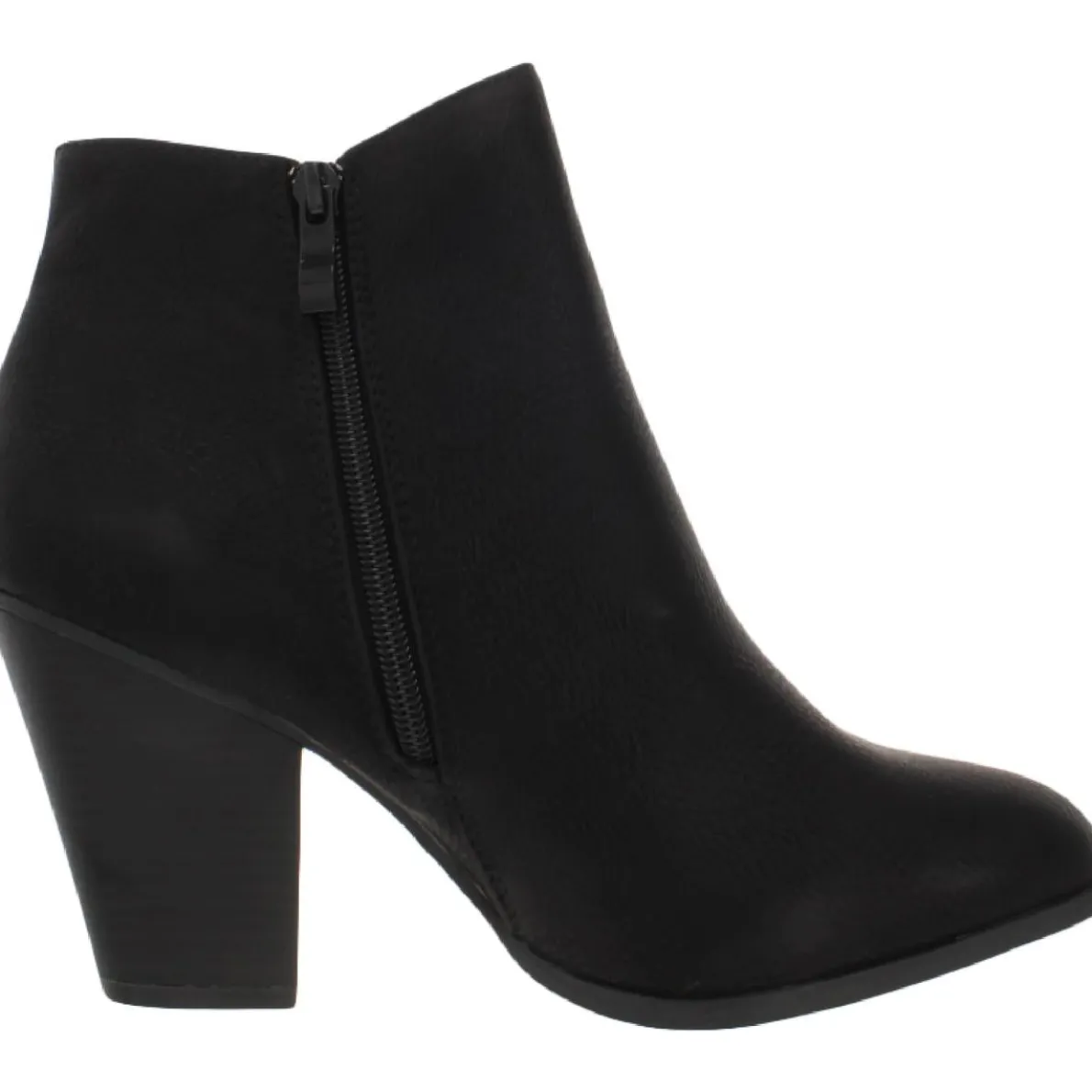 Vally Zipper Almond Toe Ankle Boots