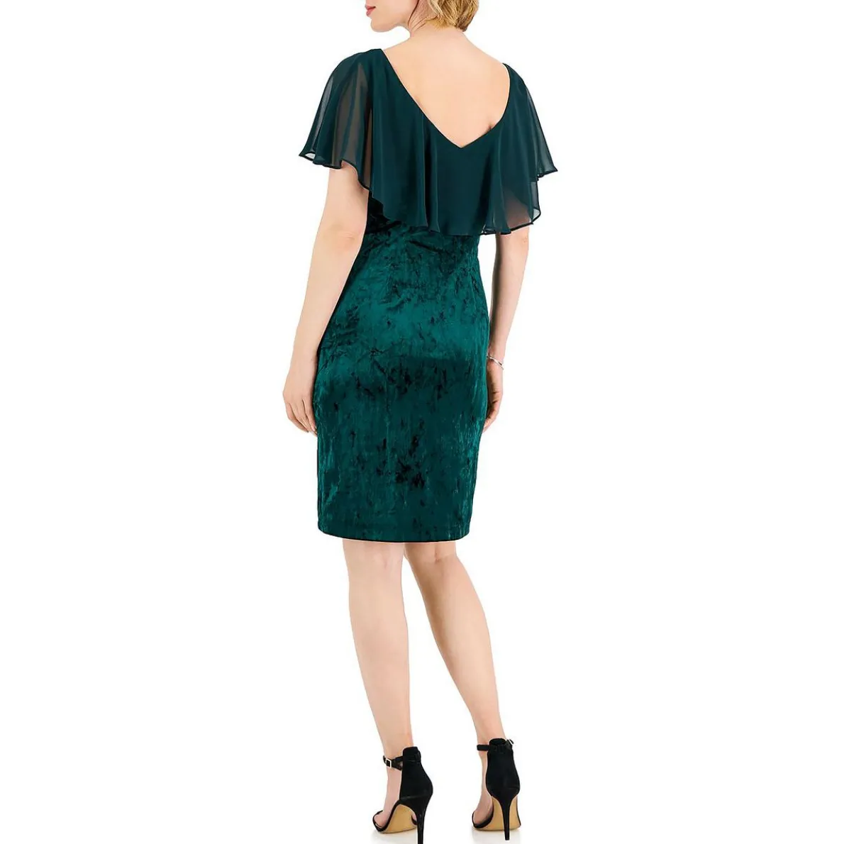 Velvet Chiffon Cocktail and Party Dress