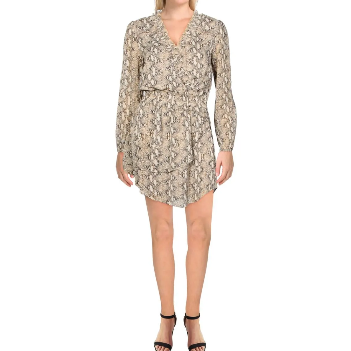 Verona Faux Wrap Snake Print Mini Dress