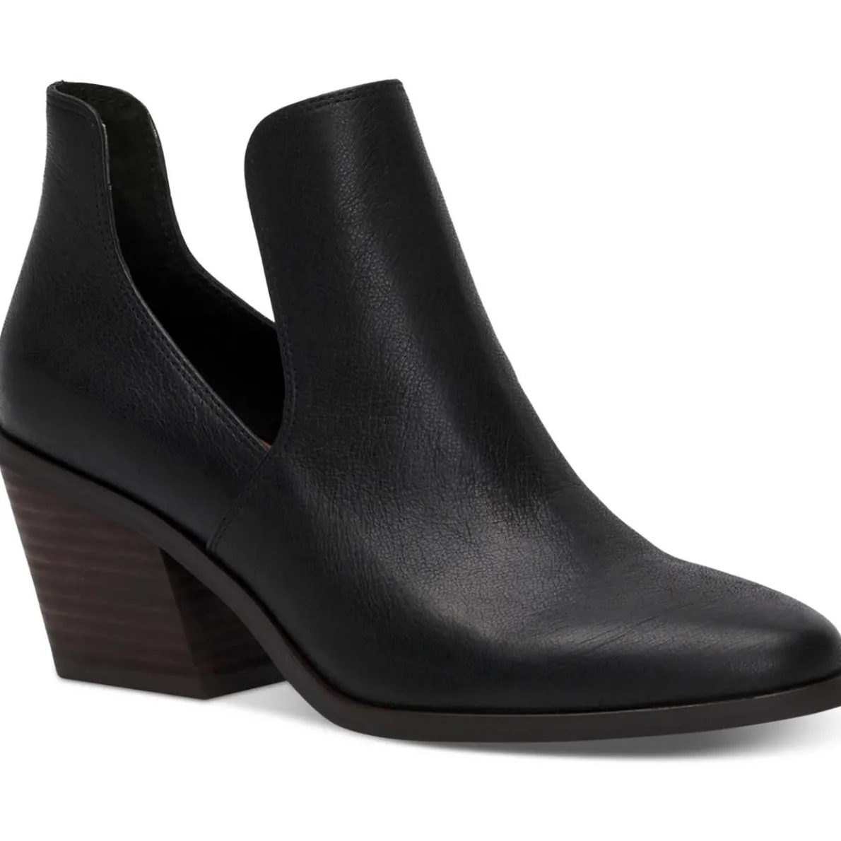 Vellida Leather Stacked Heel Ankle Boots