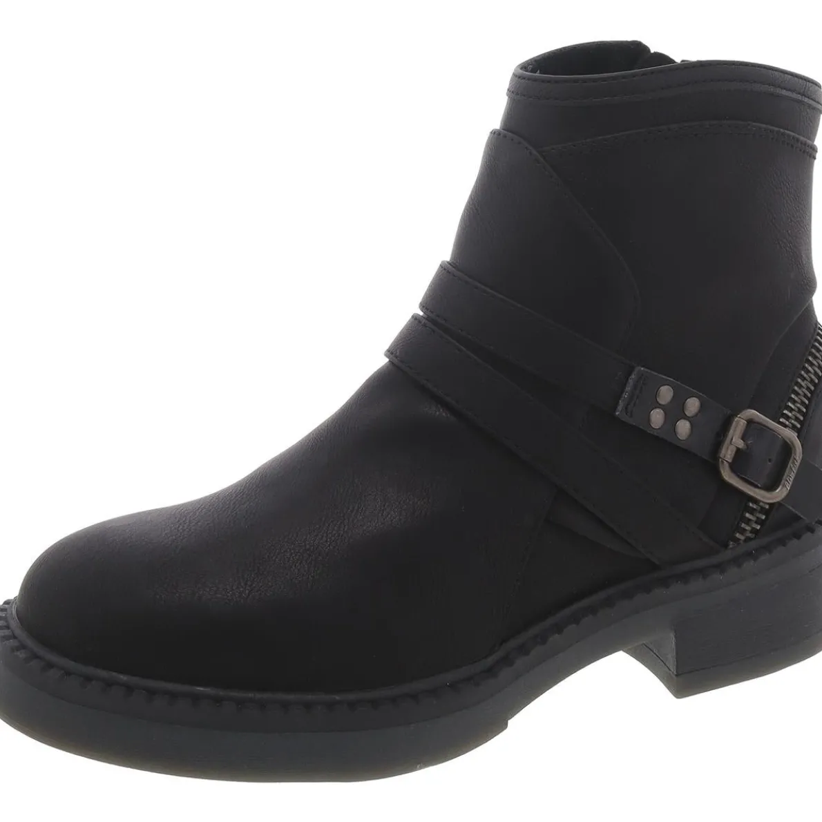Visit Faux Lather Ankle Motorcycle Boots