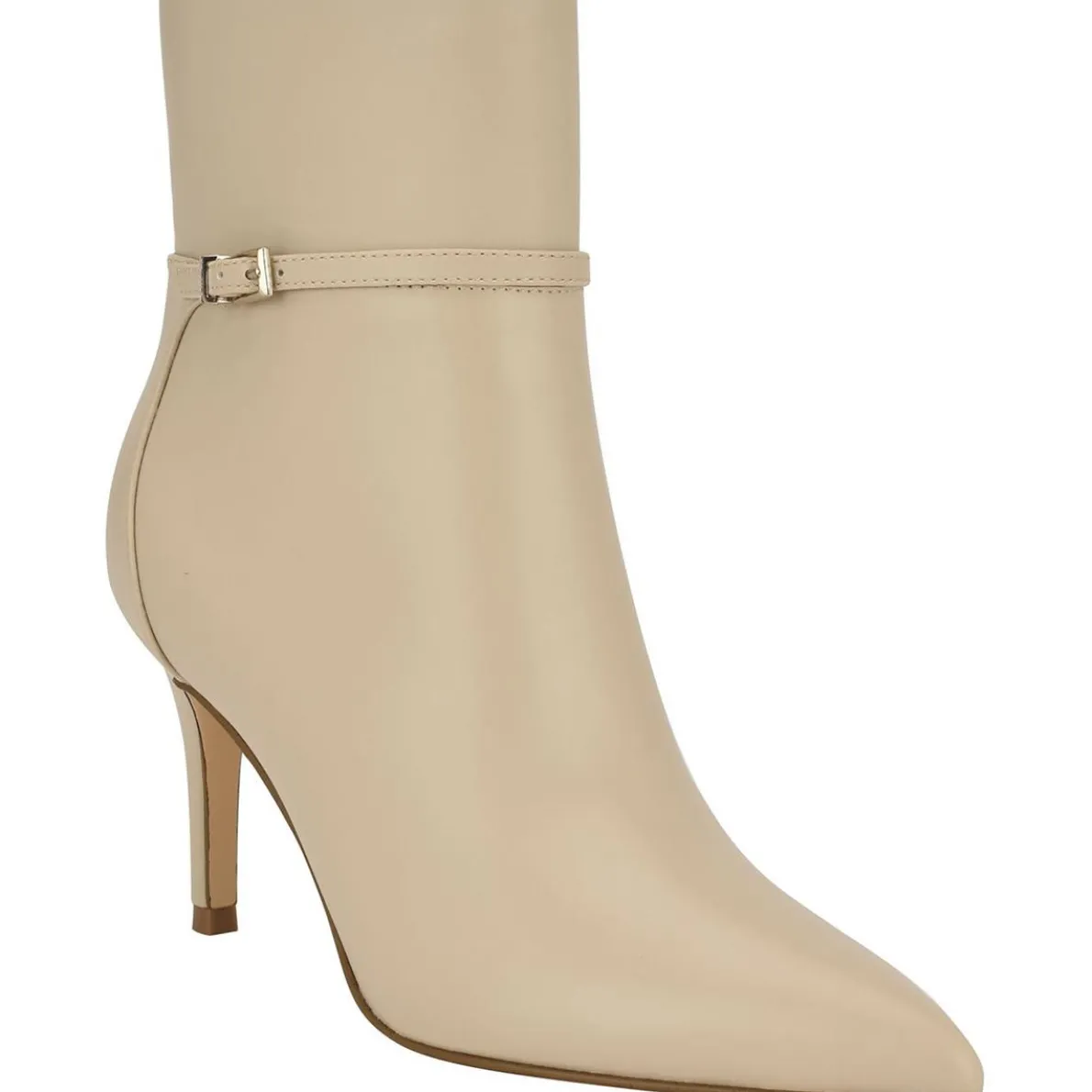 Vivera Buckle Faux Leather Booties