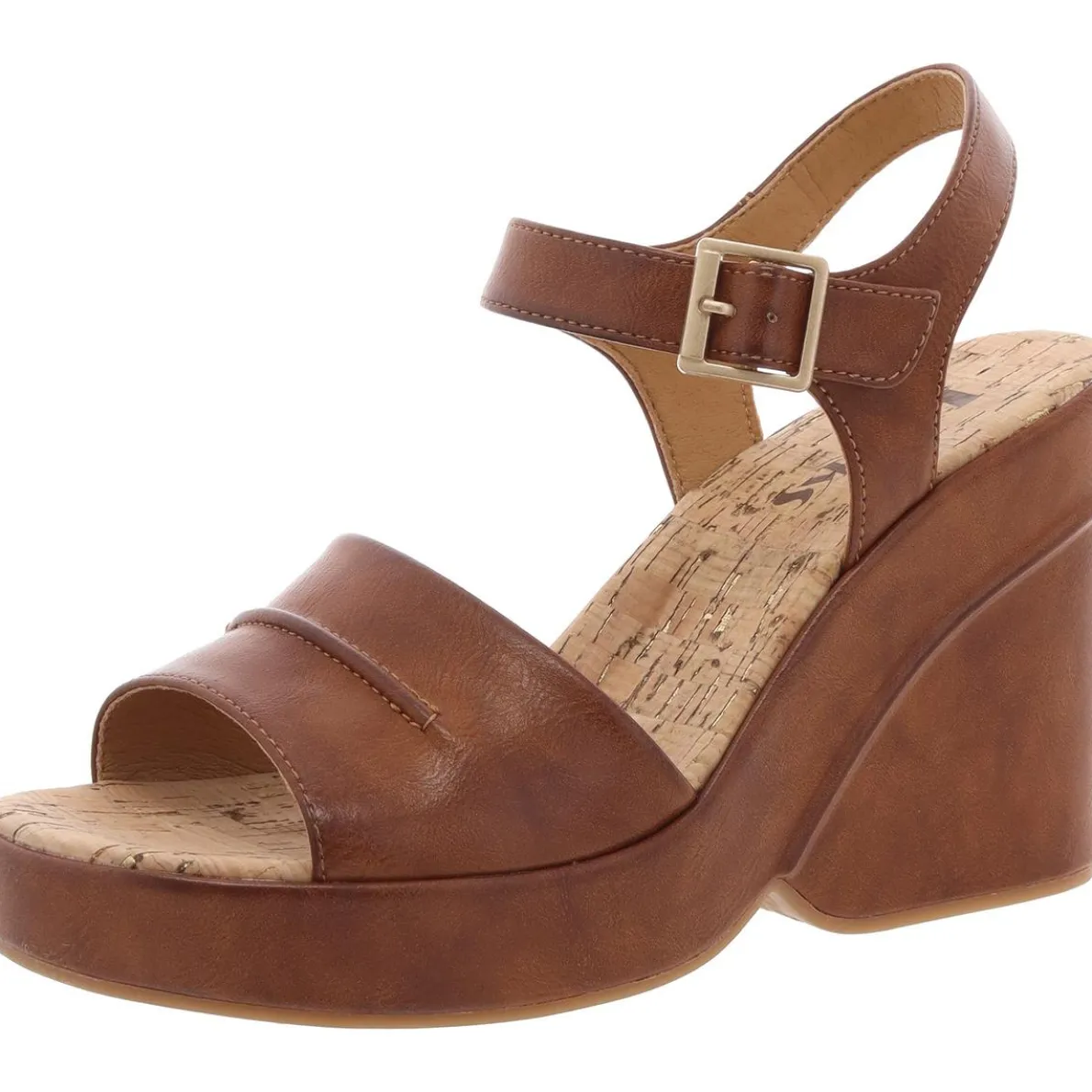 Buckle Cork Wedge Heels