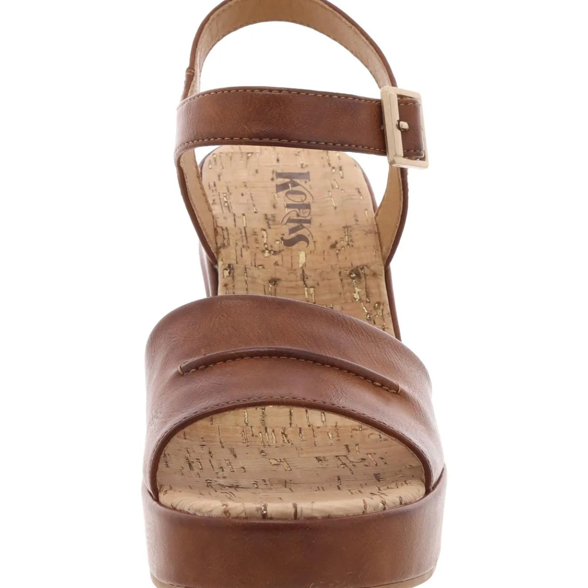 Buckle Cork Wedge Heels