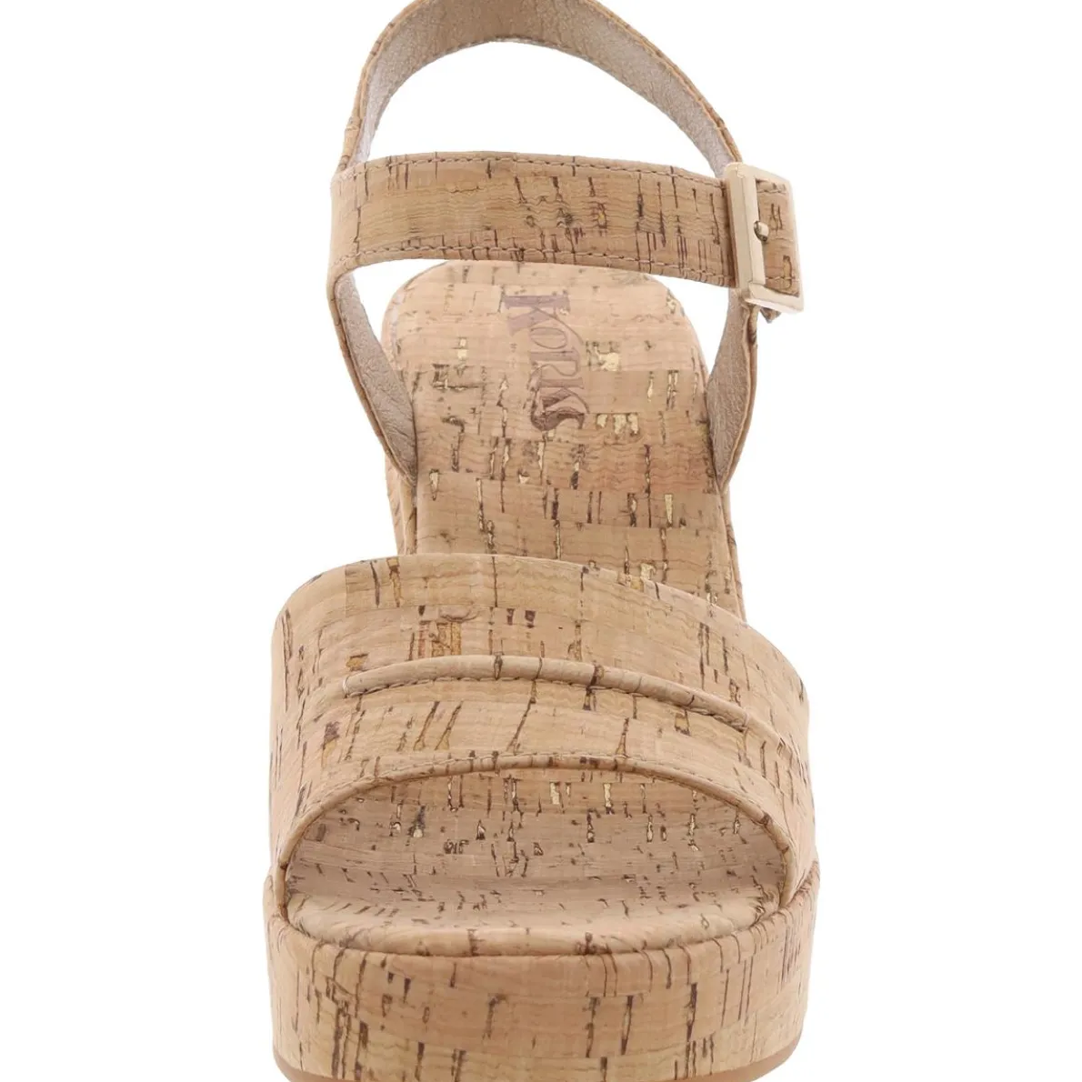 Buckle Cork Wedge Heels