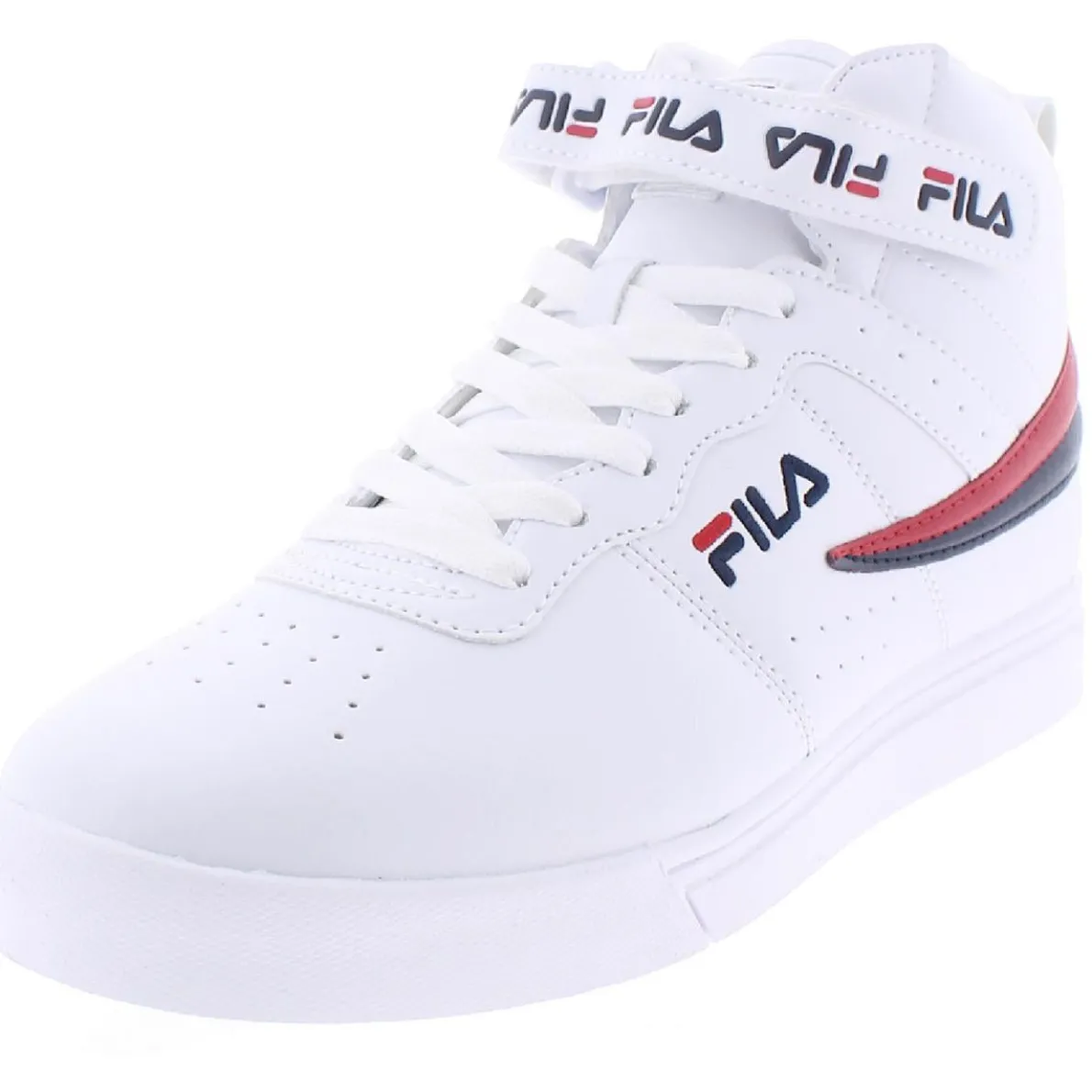 Vulc 13 Repeat Logo Faux Leather Mid Top Basketball Shoes