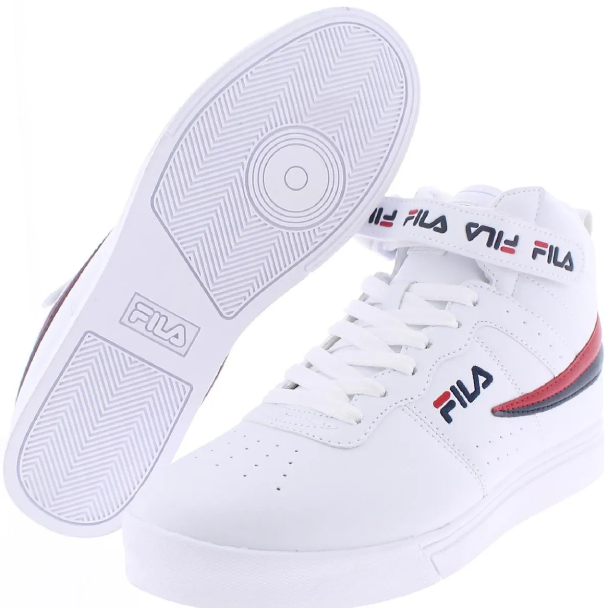 Vulc 13 Repeat Logo Faux Leather Mid Top Basketball Shoes