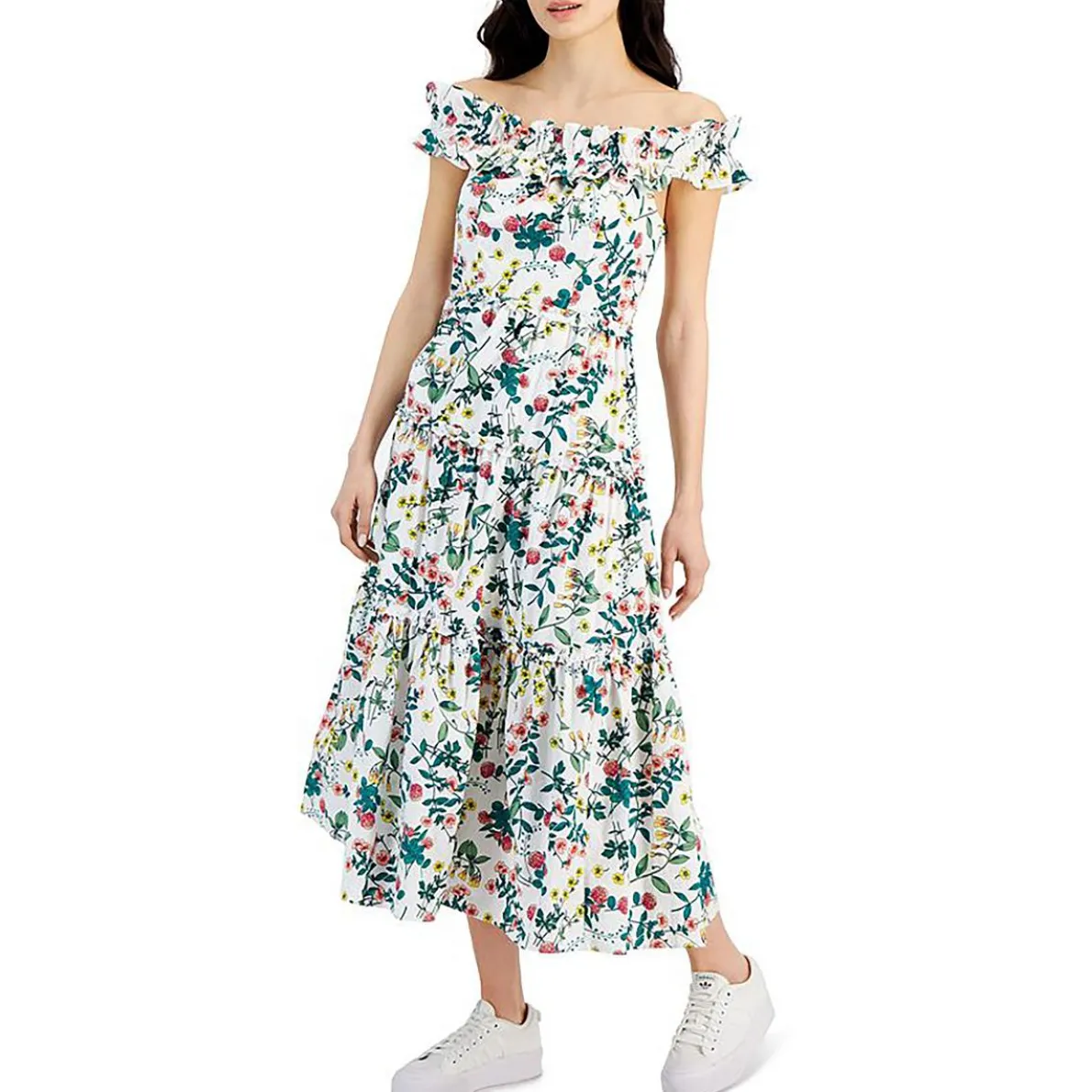 Smocked Ruffled Maxi Dress