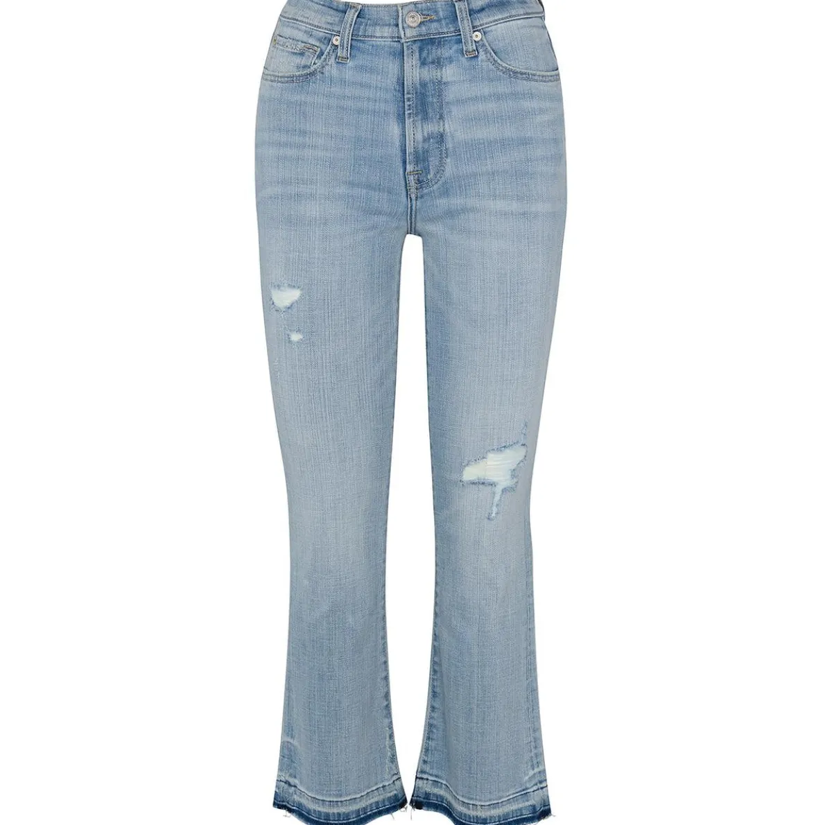 Slim Kick Distressed Denim Bootcut Jeans
