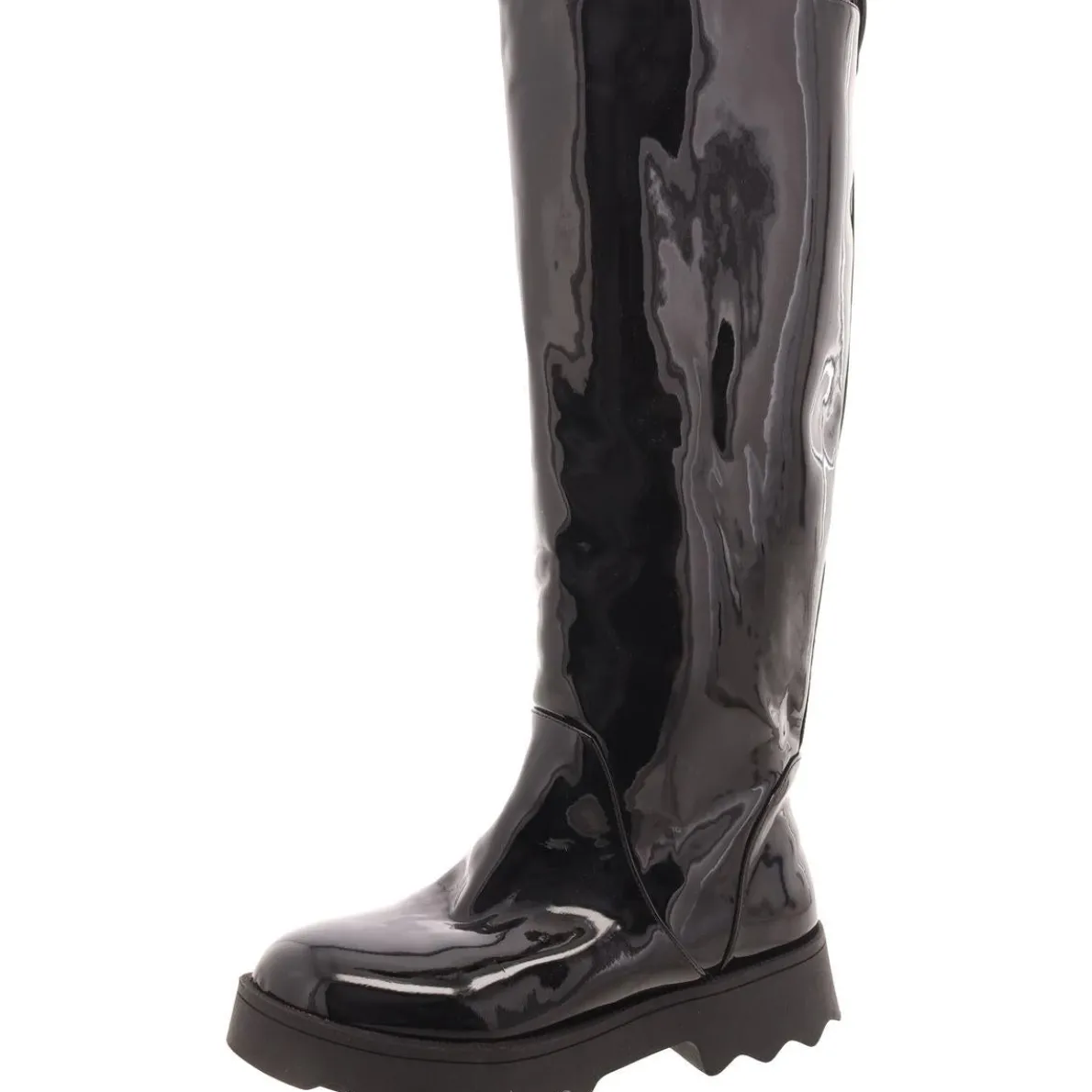 Patent Waterproof Knee-High Boots