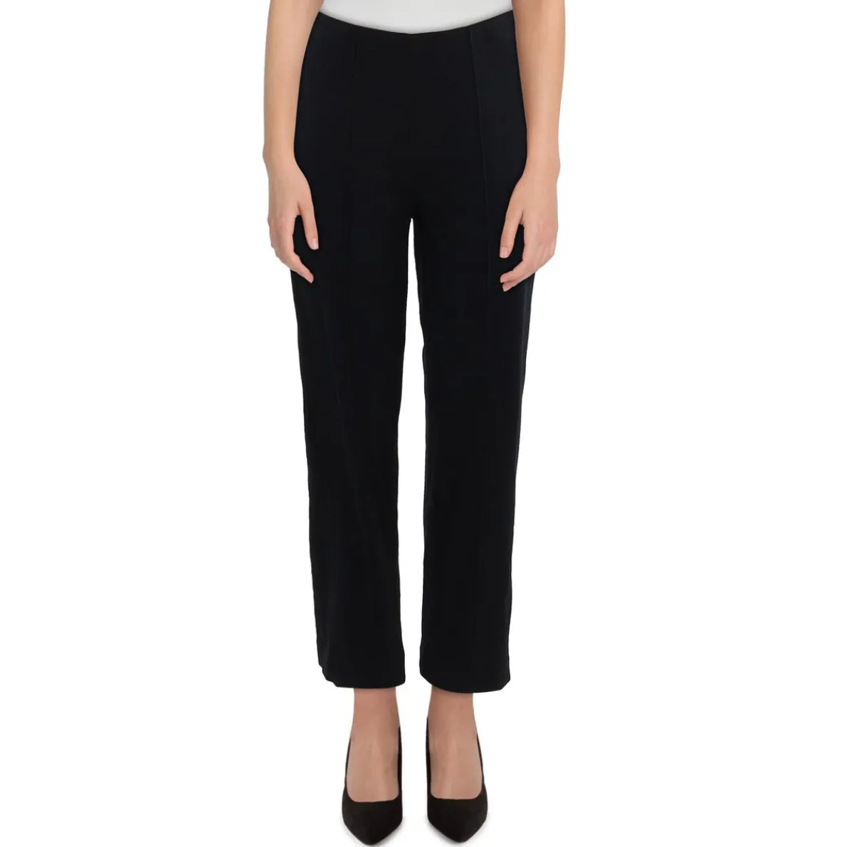 Wool Blend Mid Rise Ankle Pants