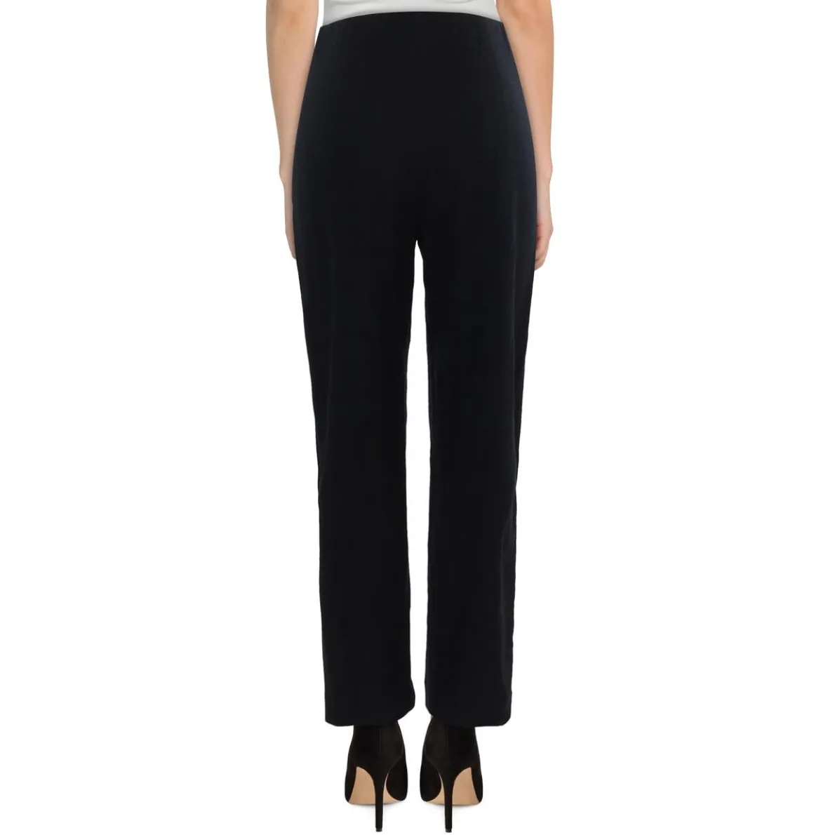 Wool Blend Mid Rise Ankle Pants