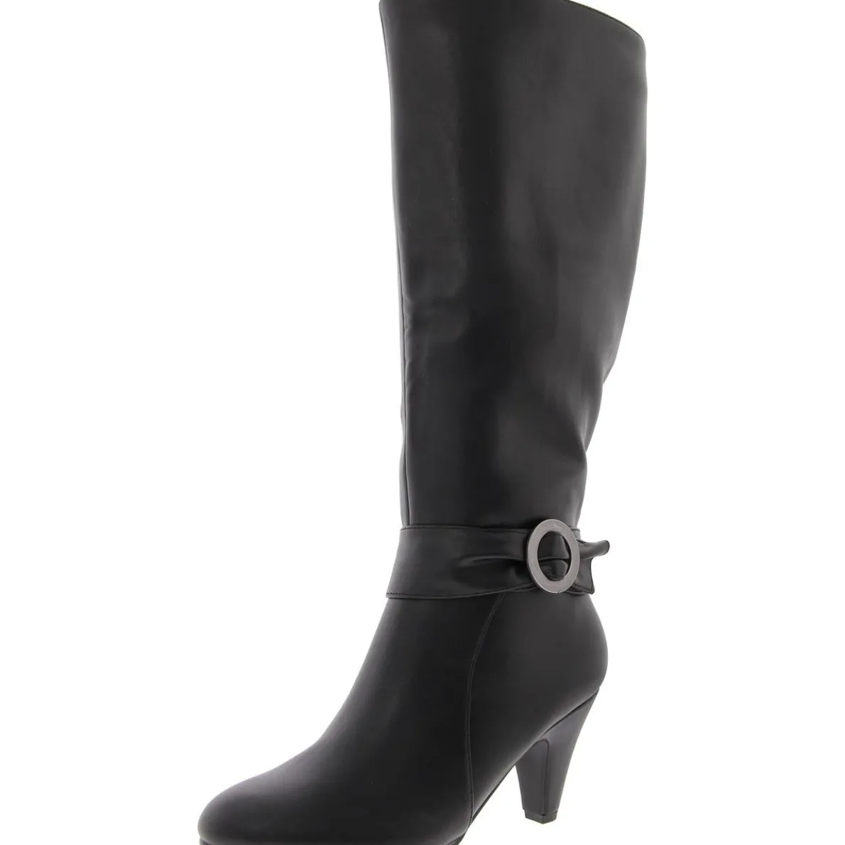 Wide Calf Faux Leather Knee-High Boots