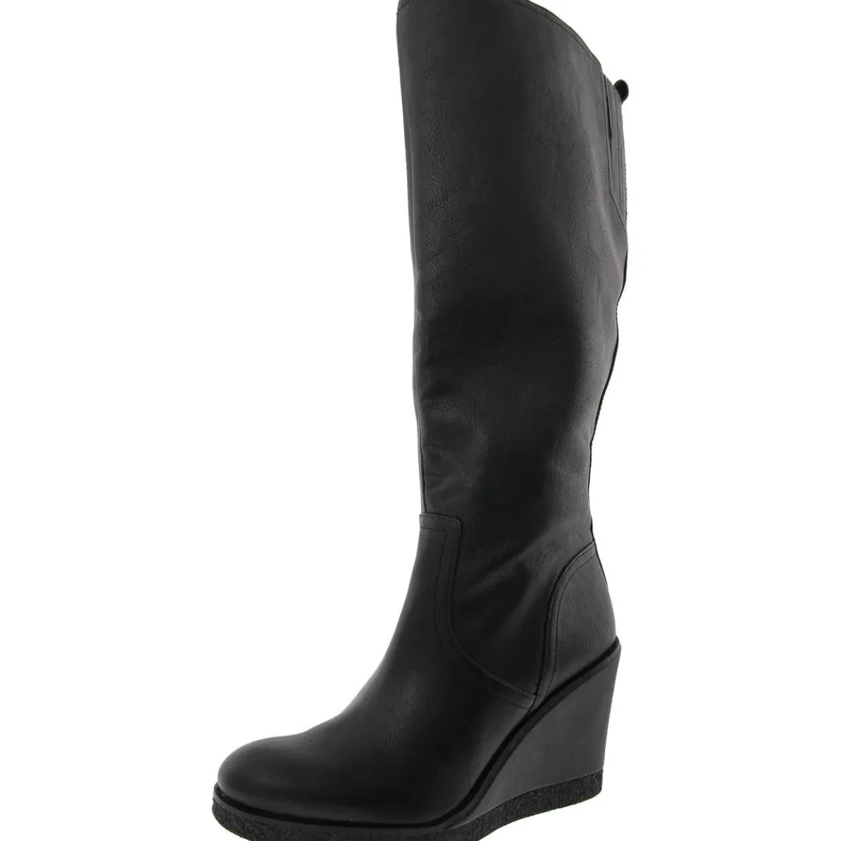 Wide Calf Faux Leather Knee-High Boots