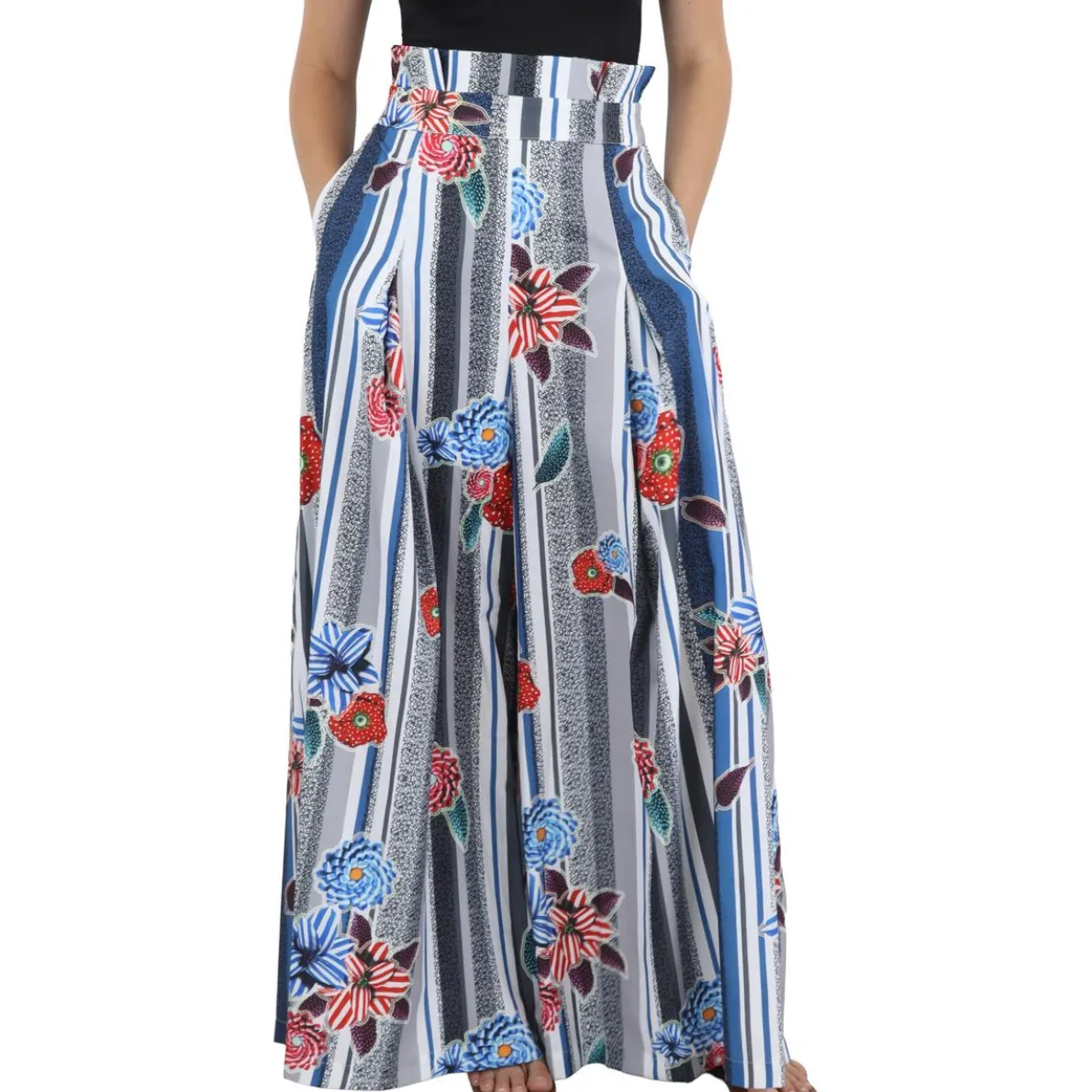 Wide Leg Pleated High-Waisted Pants