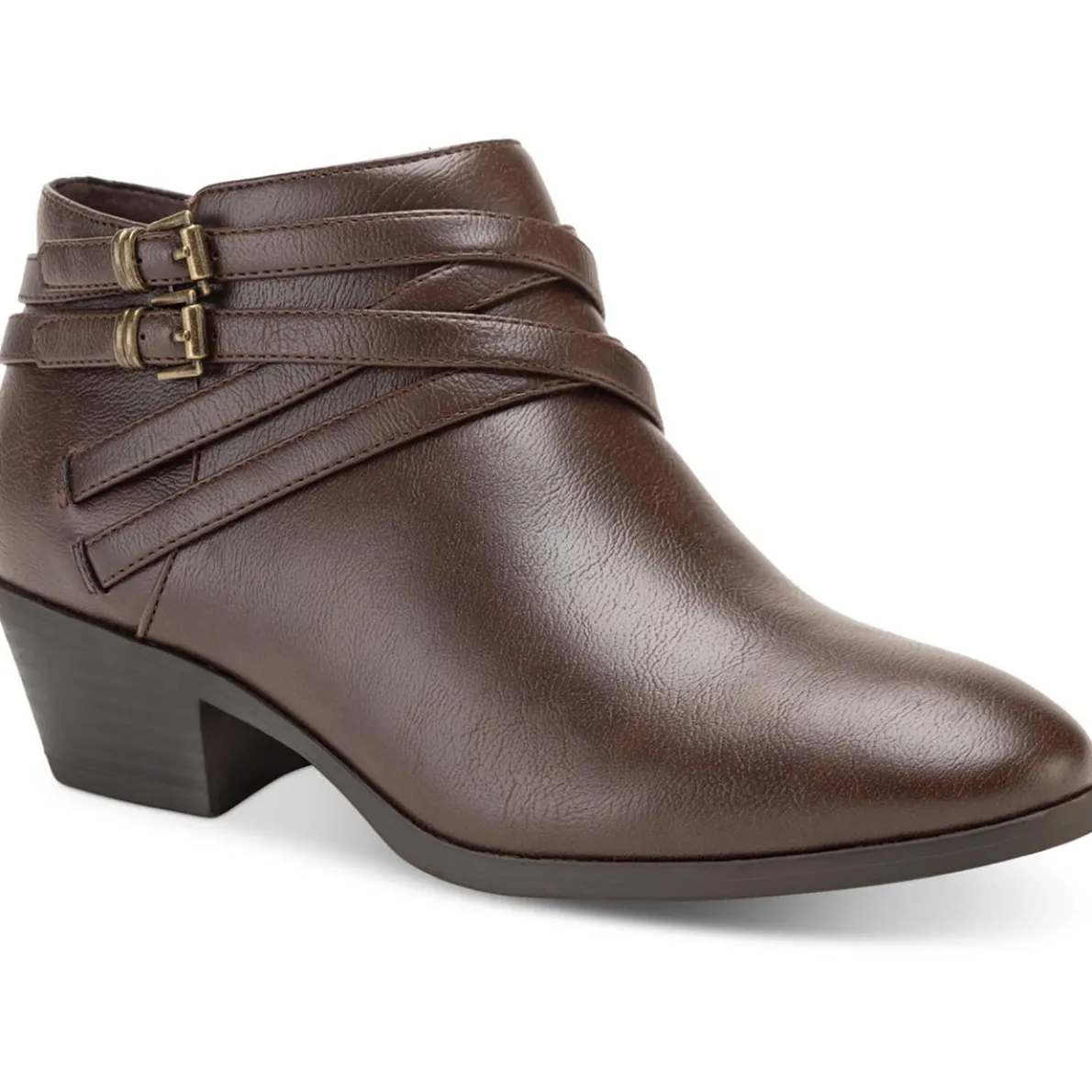 Willow Faux Leather Block Heel Ankle Boots