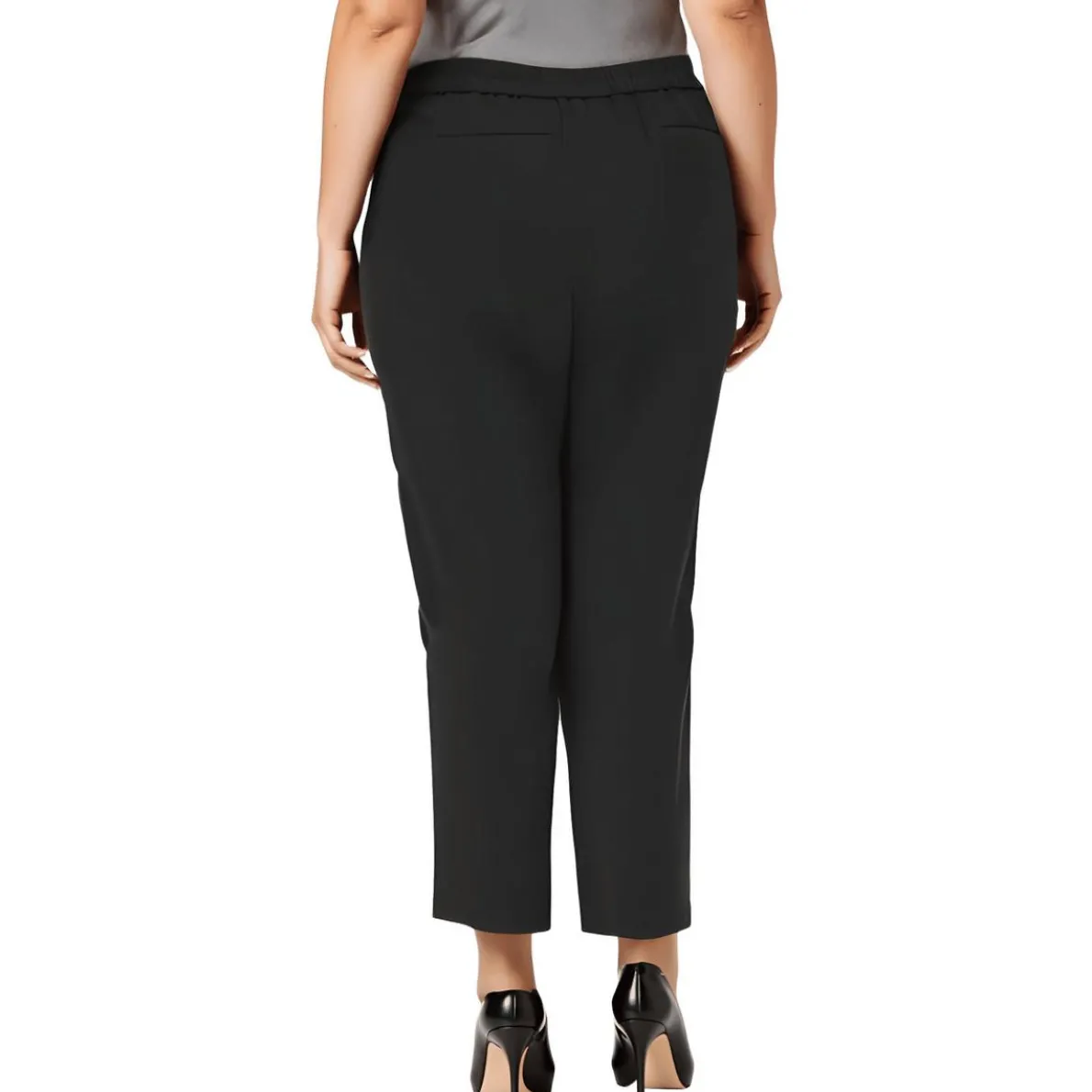 Plus Pocket Rayon Straight Leg Pants