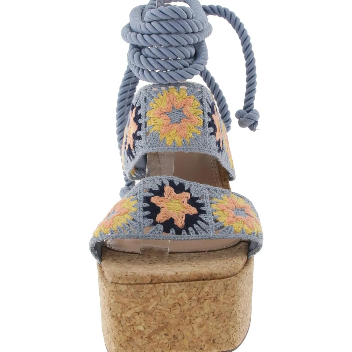 Amabella Mixed Media Knit Platform Sandals