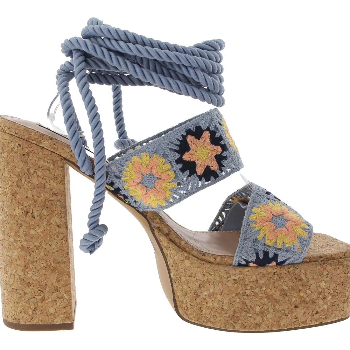 Amabella Mixed Media Knit Platform Sandals