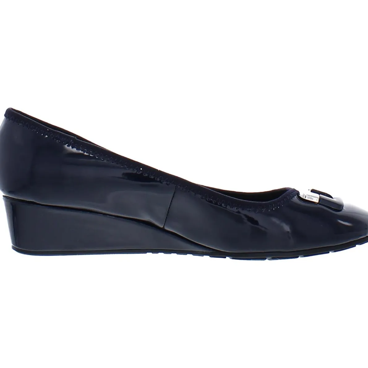 Tad 3 Patent Round Toe Wedge Heels