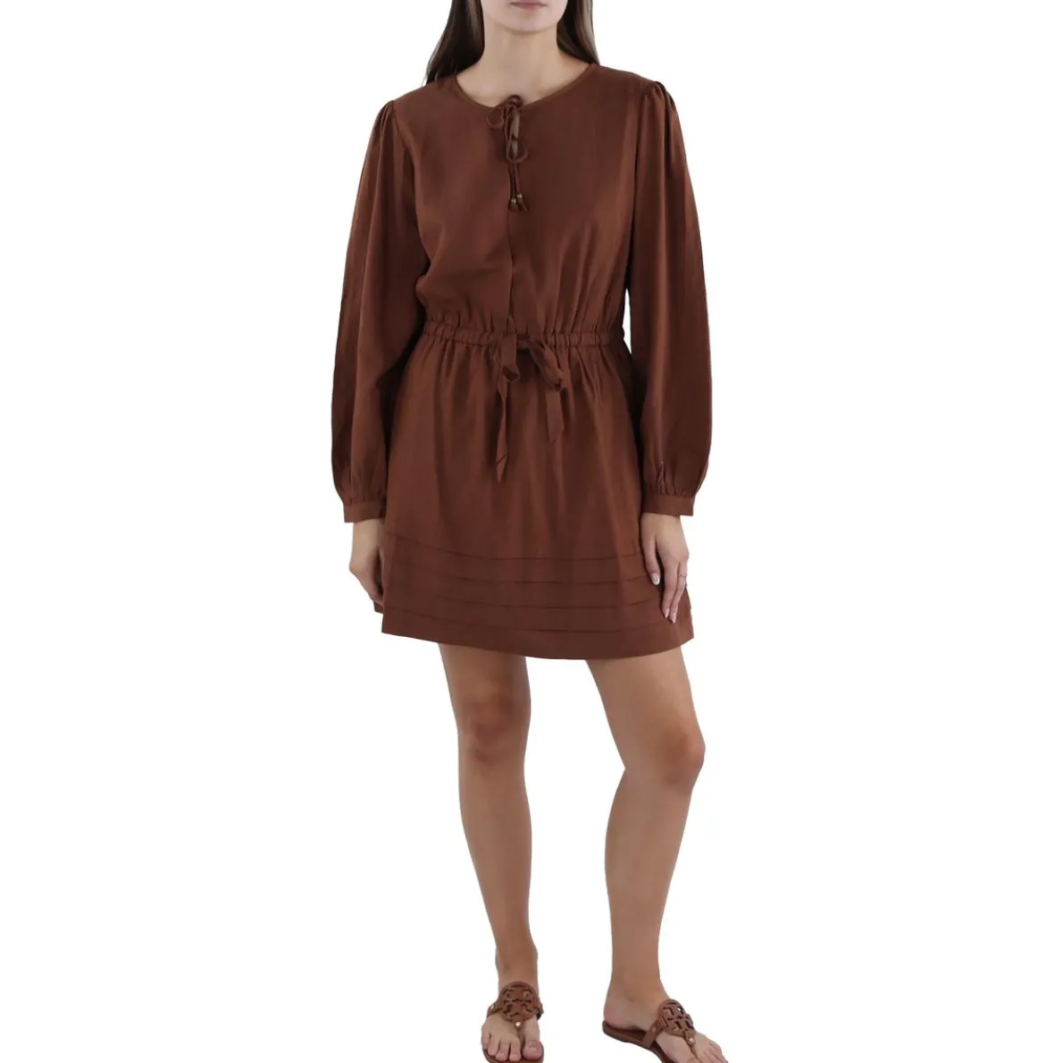 Shutter Pleat Above Knee Mini Dress