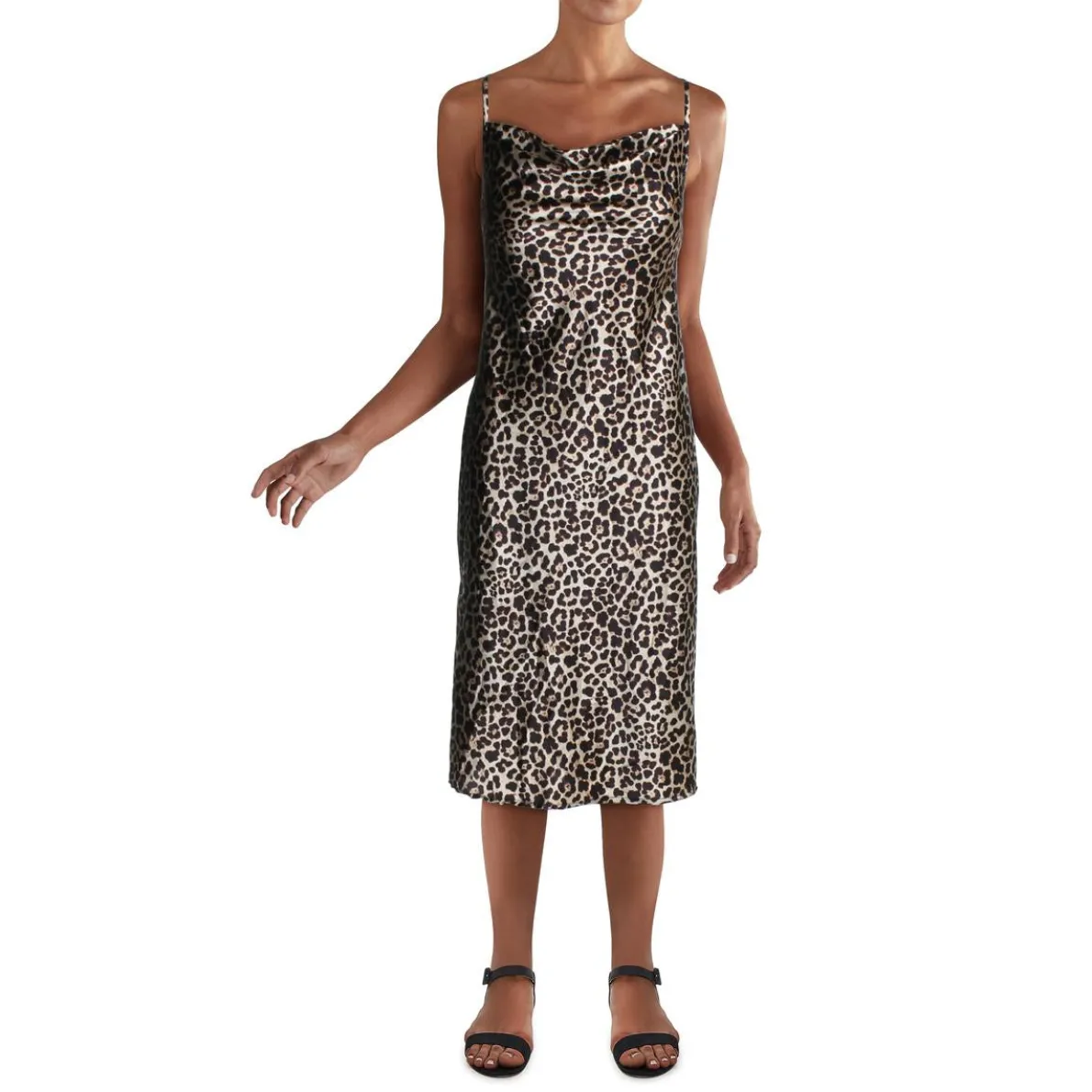 Satin Animal Midi Dress