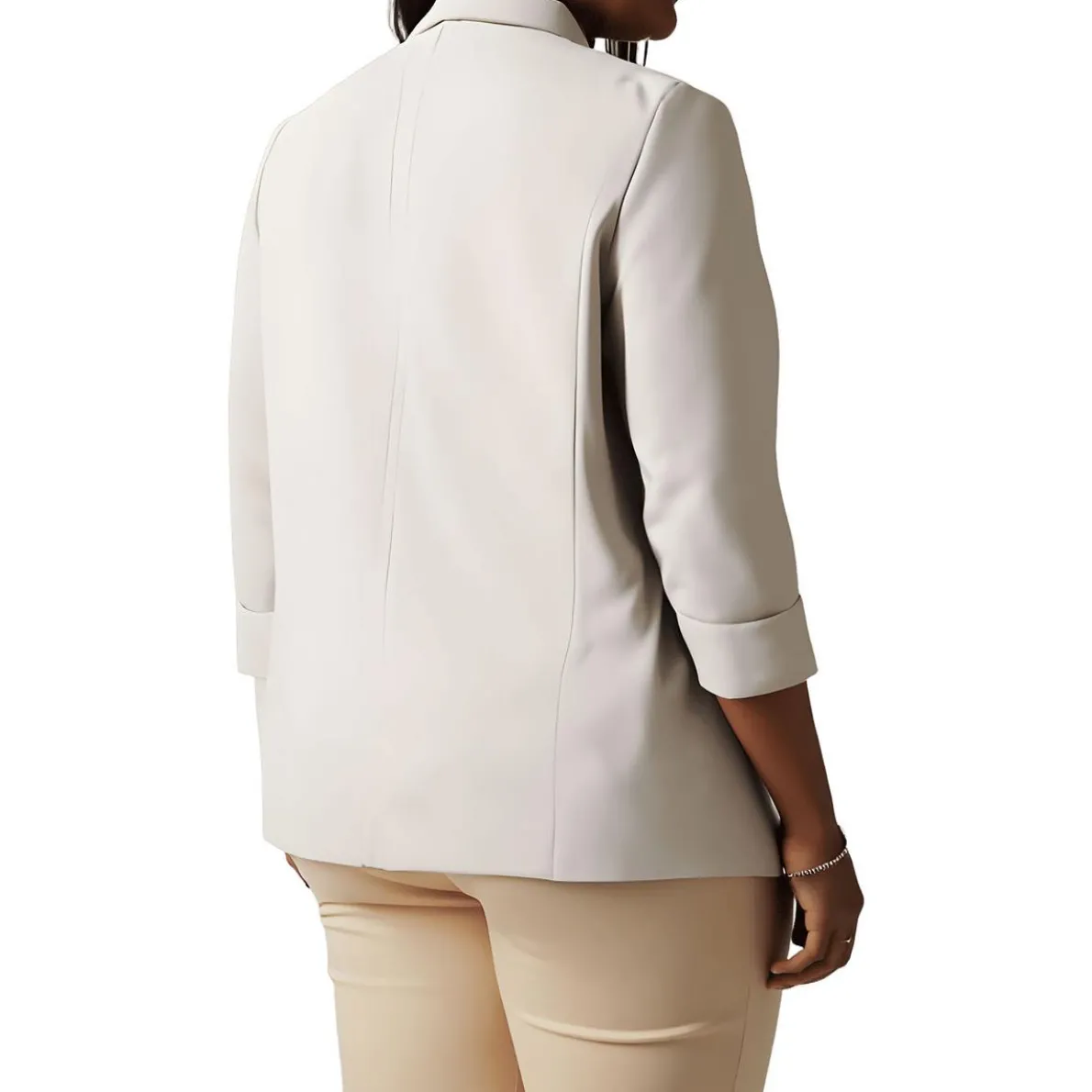 Plus Pocket Open-Front Blazer