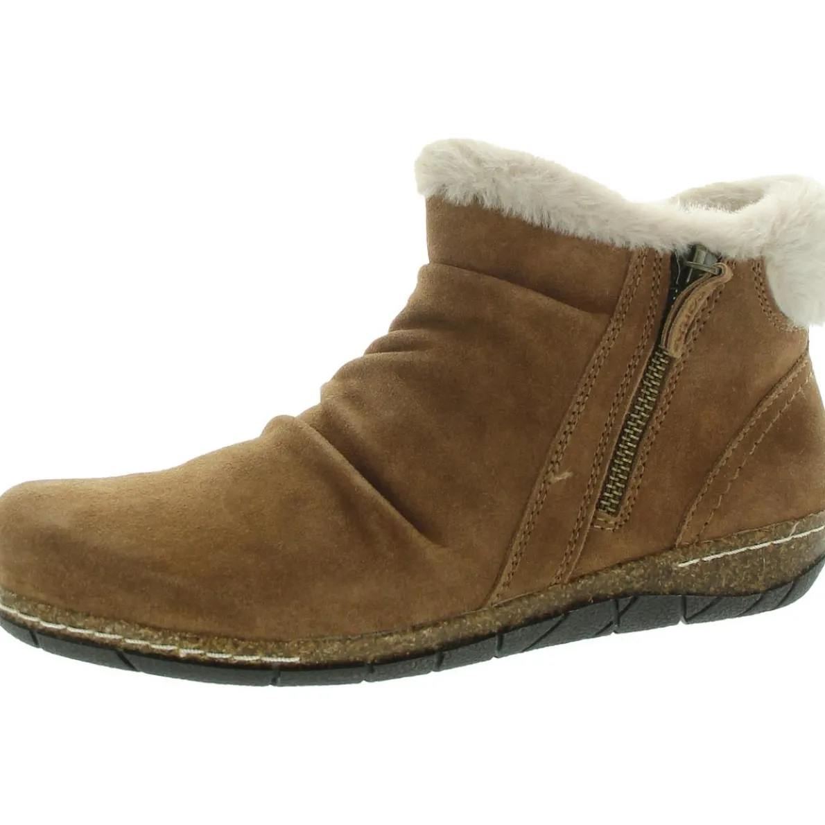 Faux Fur Faux Suede Booties