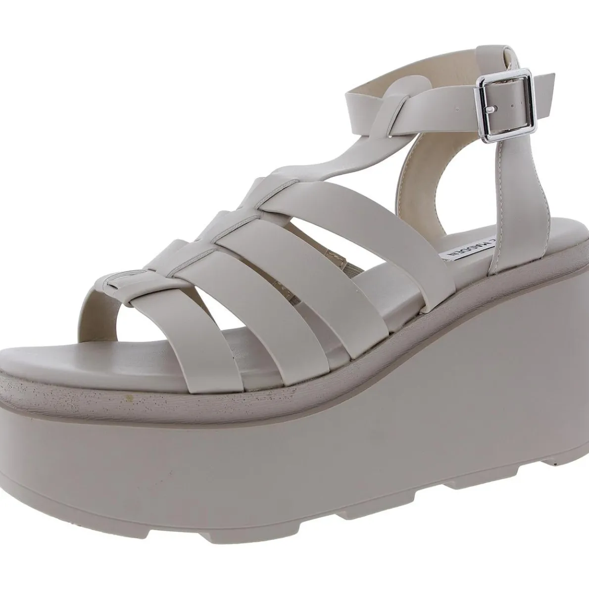 Same Woven Faux Leather Platform Sandals