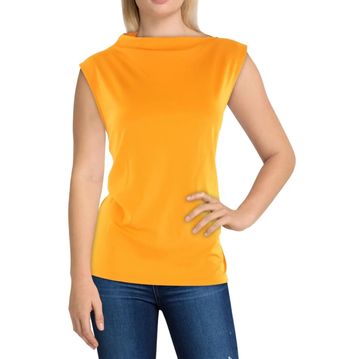 Funnel Neck Sleeveless Shell
