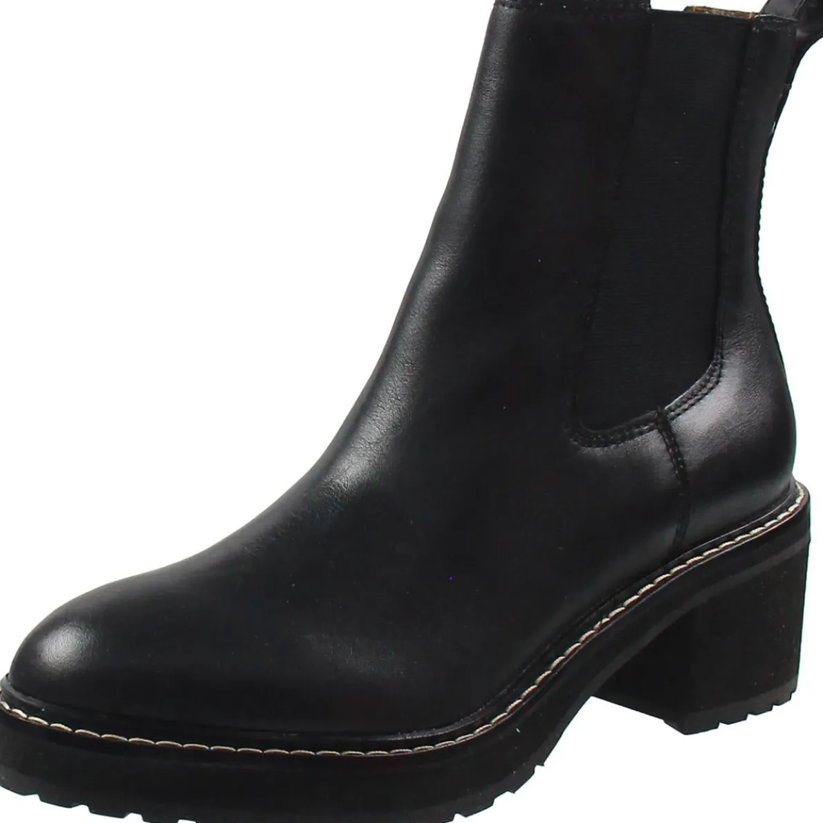 Chelsea Lugsole Heeled Boots Stretch Leather Chelsea Boots