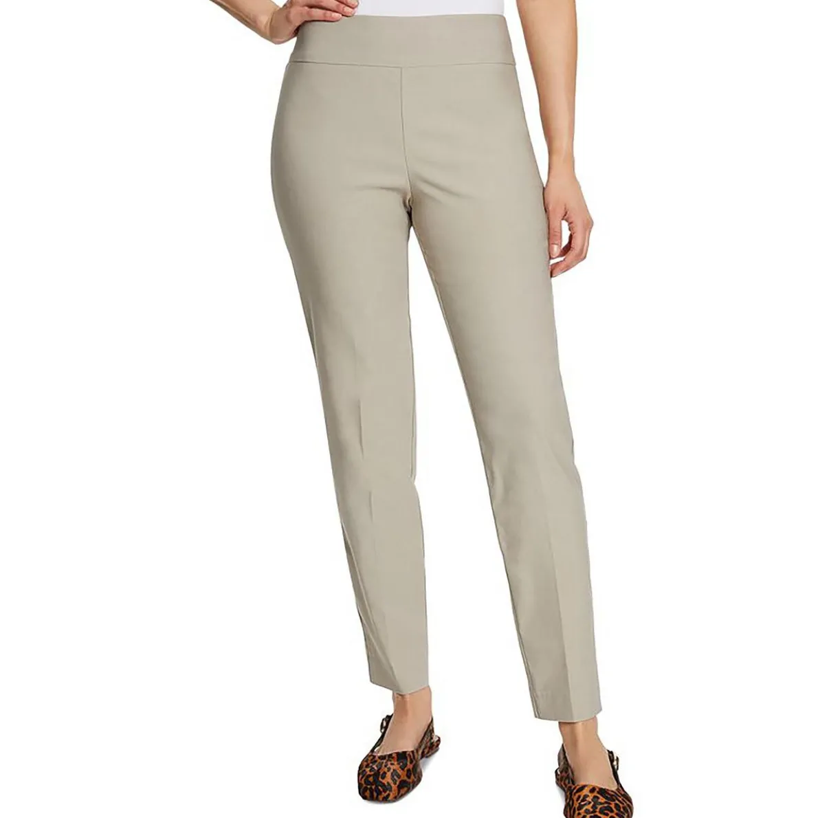 Solid Mid Rise Ankle Pants