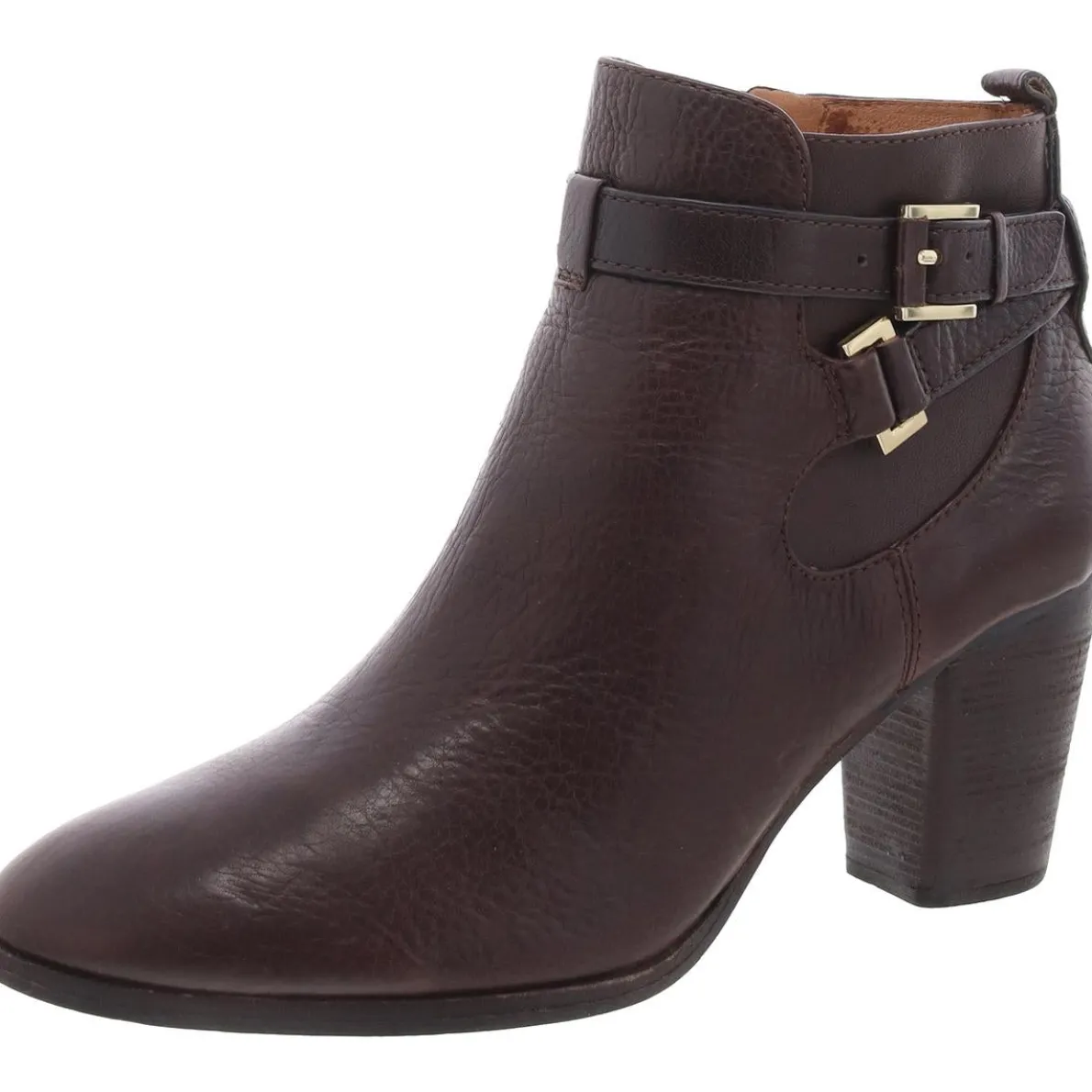 Vianne Leather Block Heel Ankle Boots